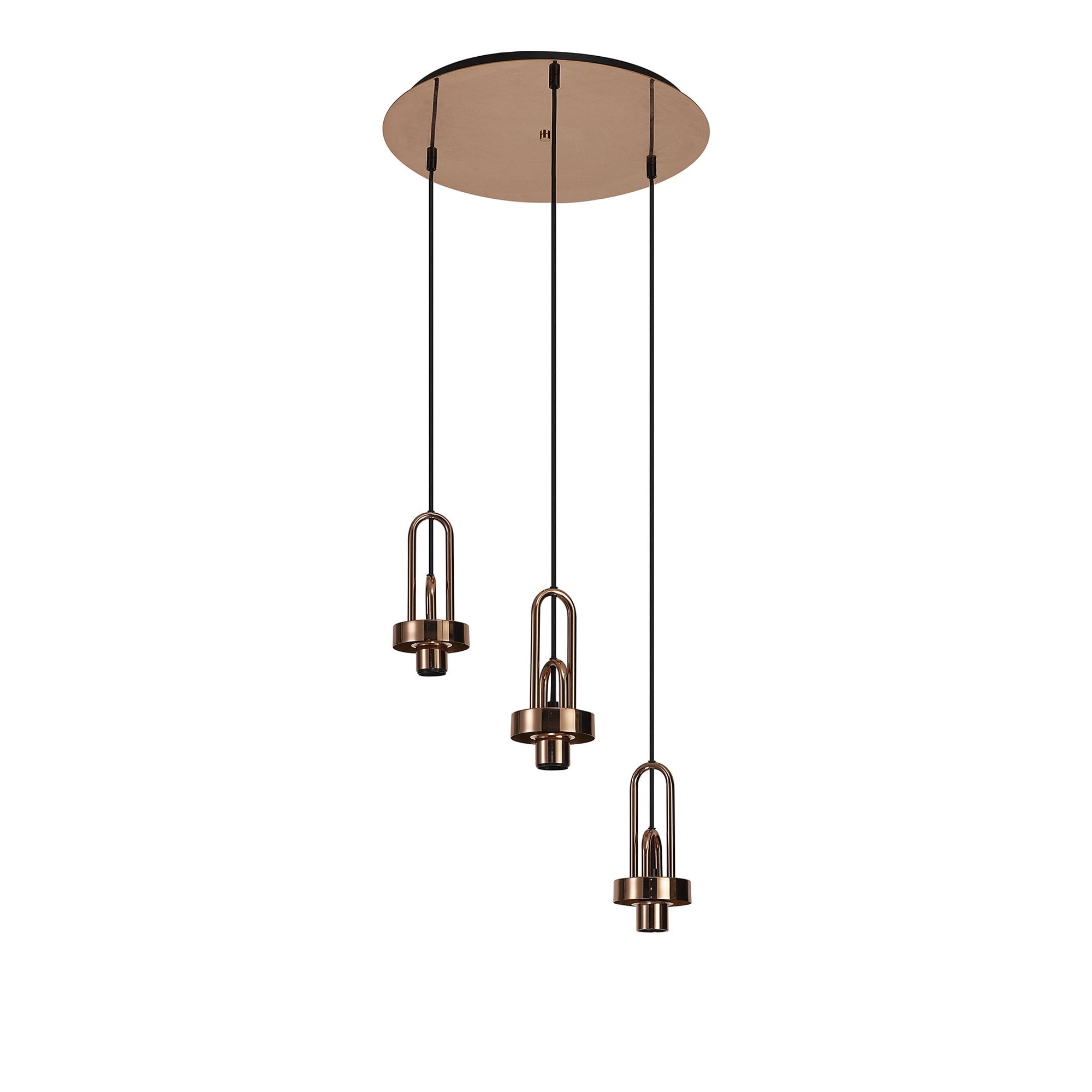 Fabula Springfield 3 Light Round Suspension Kit - Copper - Frame Only