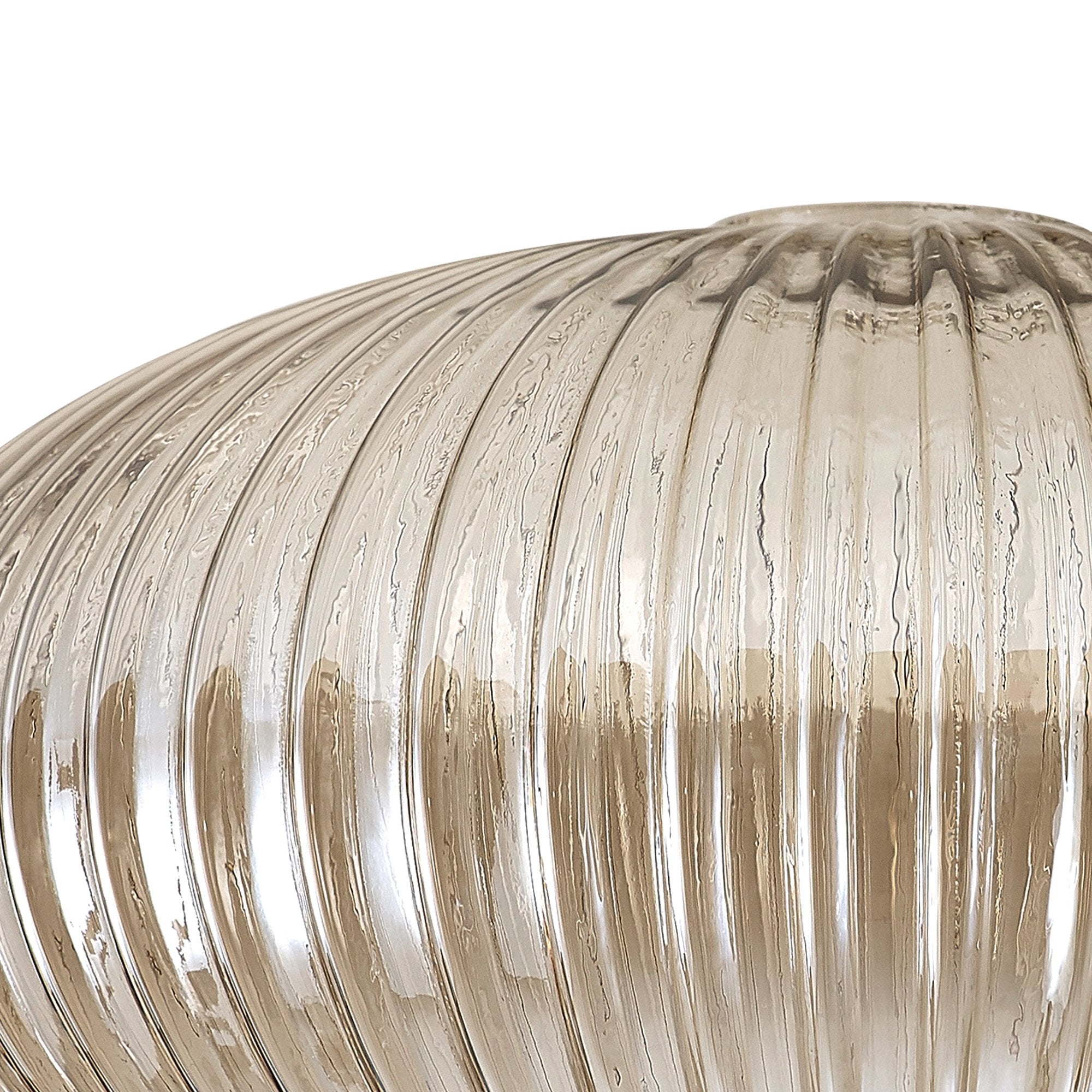 Fabula Springfield 30cm Oval Sphere Ribbed Shade - Champagne Glass - Shade Only