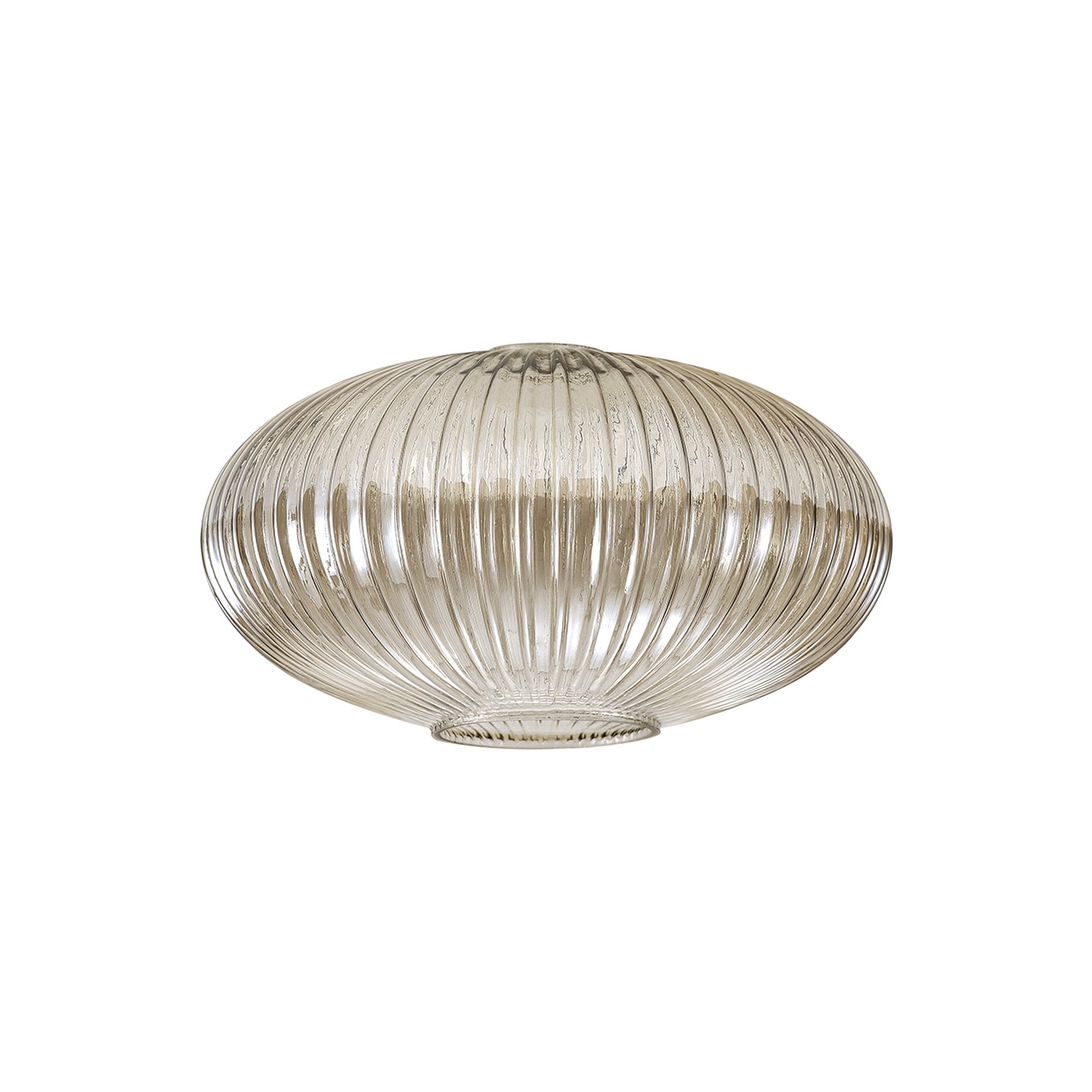 Fabula Springfield 30cm Oval Sphere Ribbed Shade - Champagne Glass - Shade Only