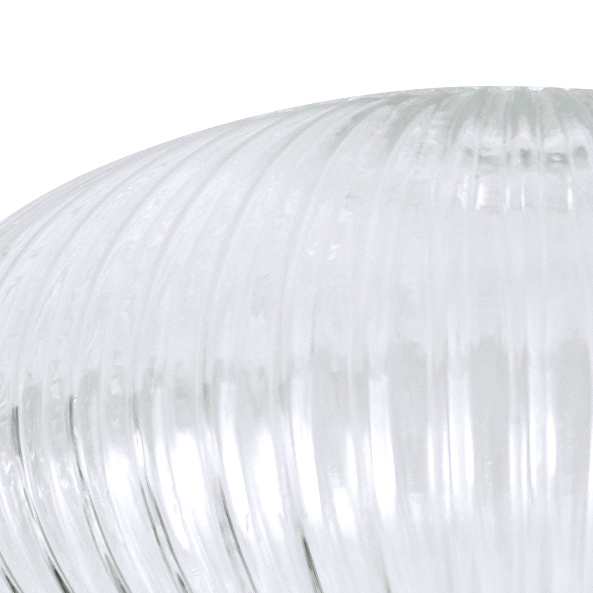 Fabula Springfield 30cm Oval Sphere Ribbed Shade - Clear Glass - Shade Only