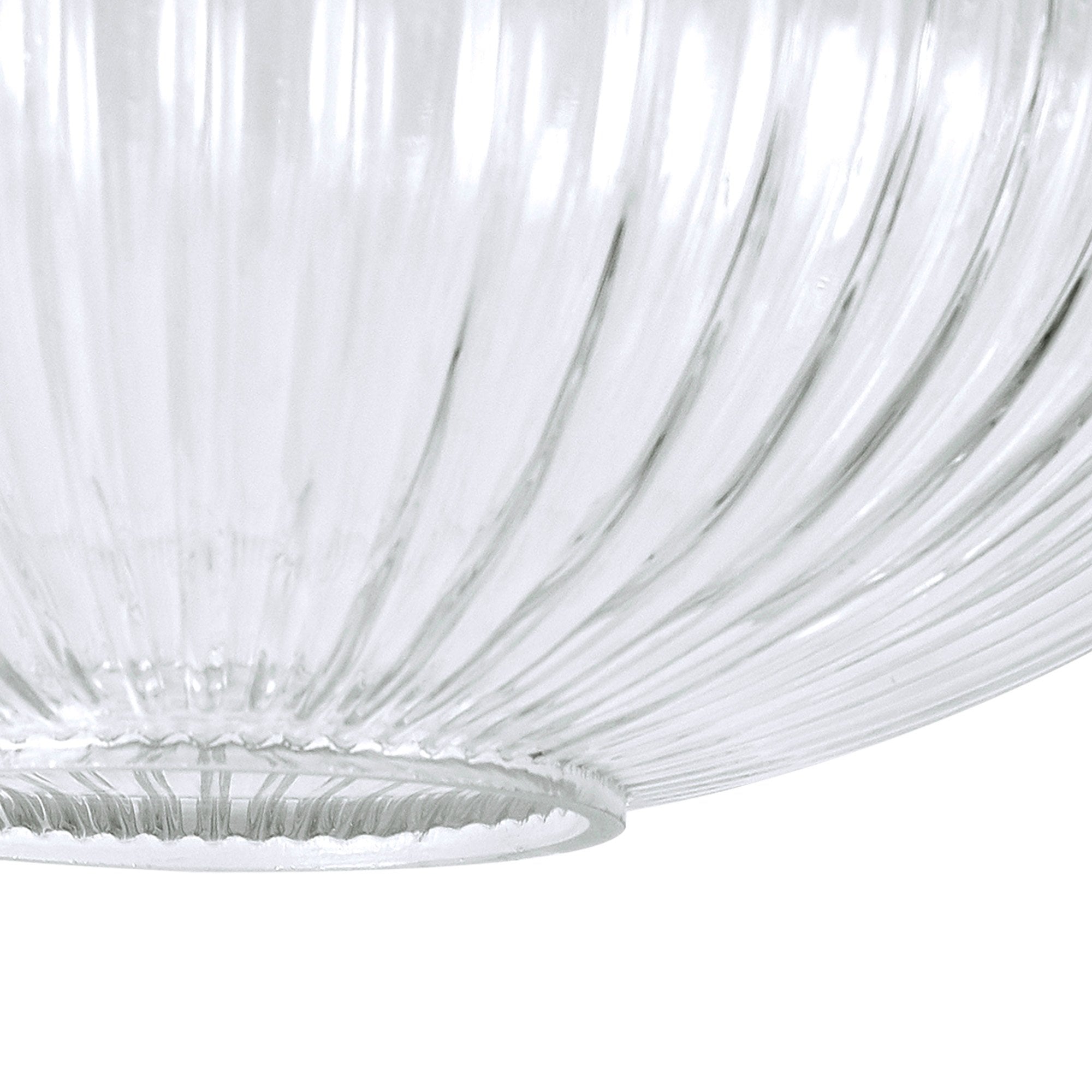 Fabula Springfield 30cm Oval Sphere Ribbed Shade - Clear Glass - Shade Only