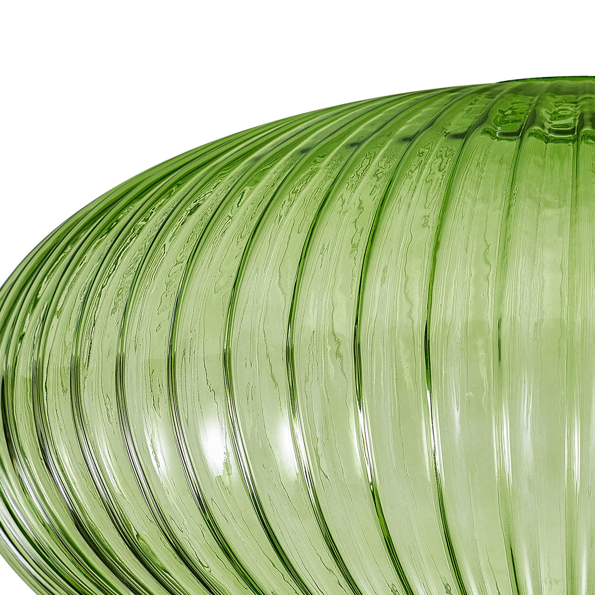 Fabula Springfield 30cm Oval Sphere Ribbed Shade - Green Glass - Shade Only
