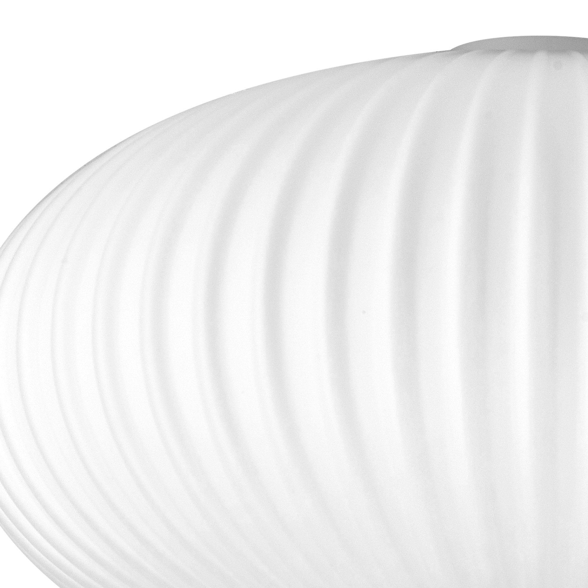 Fabula Springfield 30cm Oval Sphere Ribbed Shade - Opal Glass - Shade Only