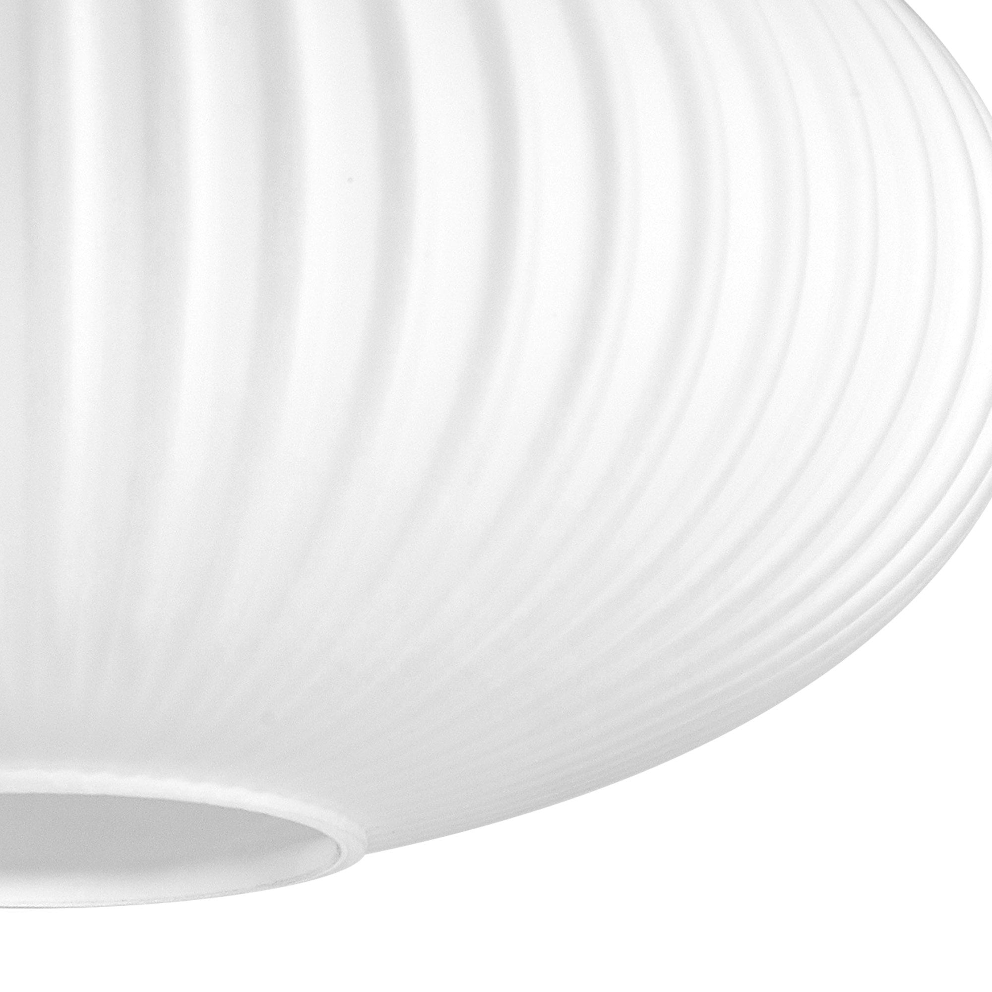 Fabula Springfield 30cm Oval Sphere Ribbed Shade - Opal Glass - Shade Only