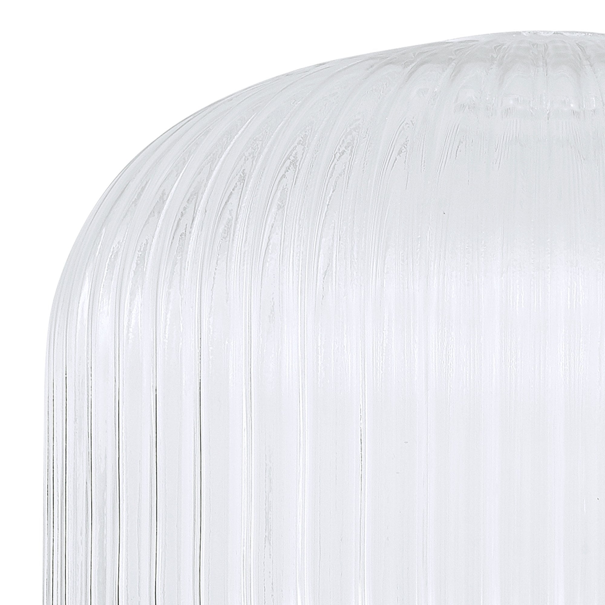 Fabula Springfield 30cm Pumpkin Shaped Ribbed Shade - Clear Glass - Shade Only
