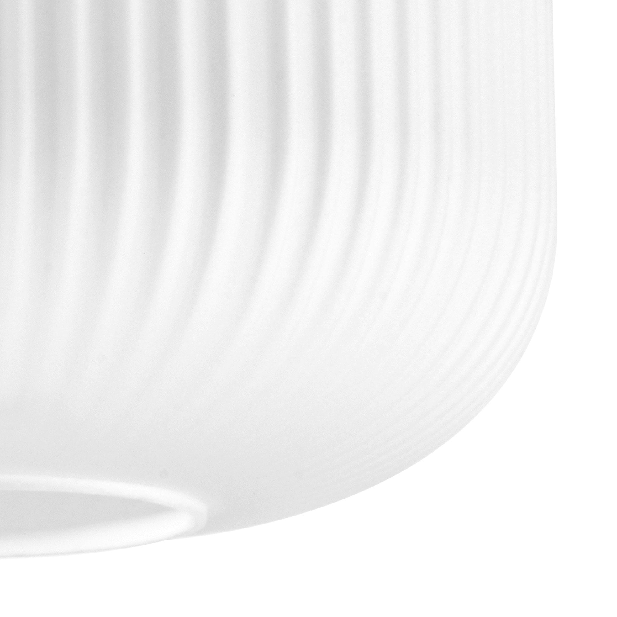 Fabula Springfield 30cm Pumpkin Shaped Ribbed Shade - Opal Glass - Shade Only