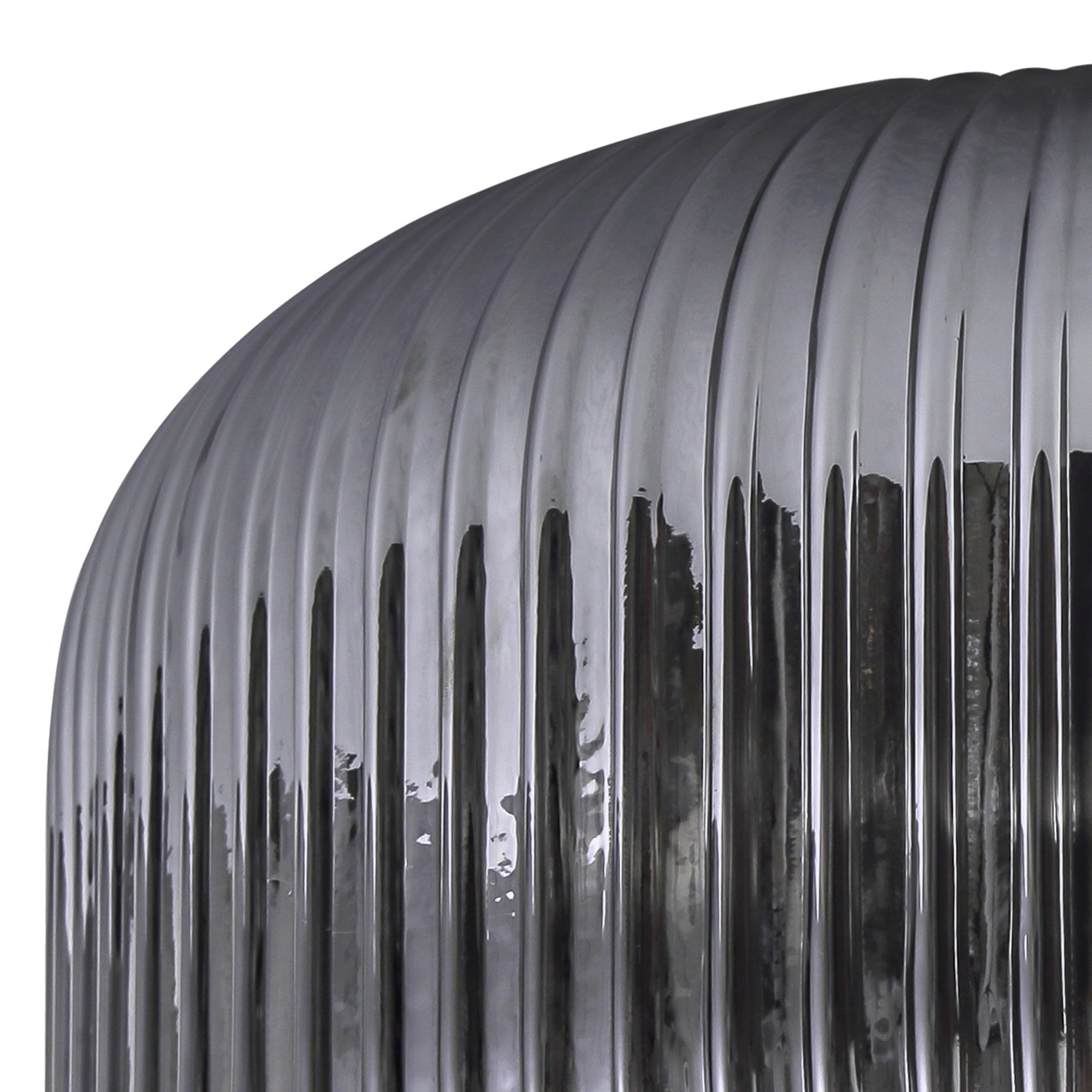 Fabula Springfield 30cm Pumpkin Shaped Ribbed Shade - Smoked Glass - Shade Only