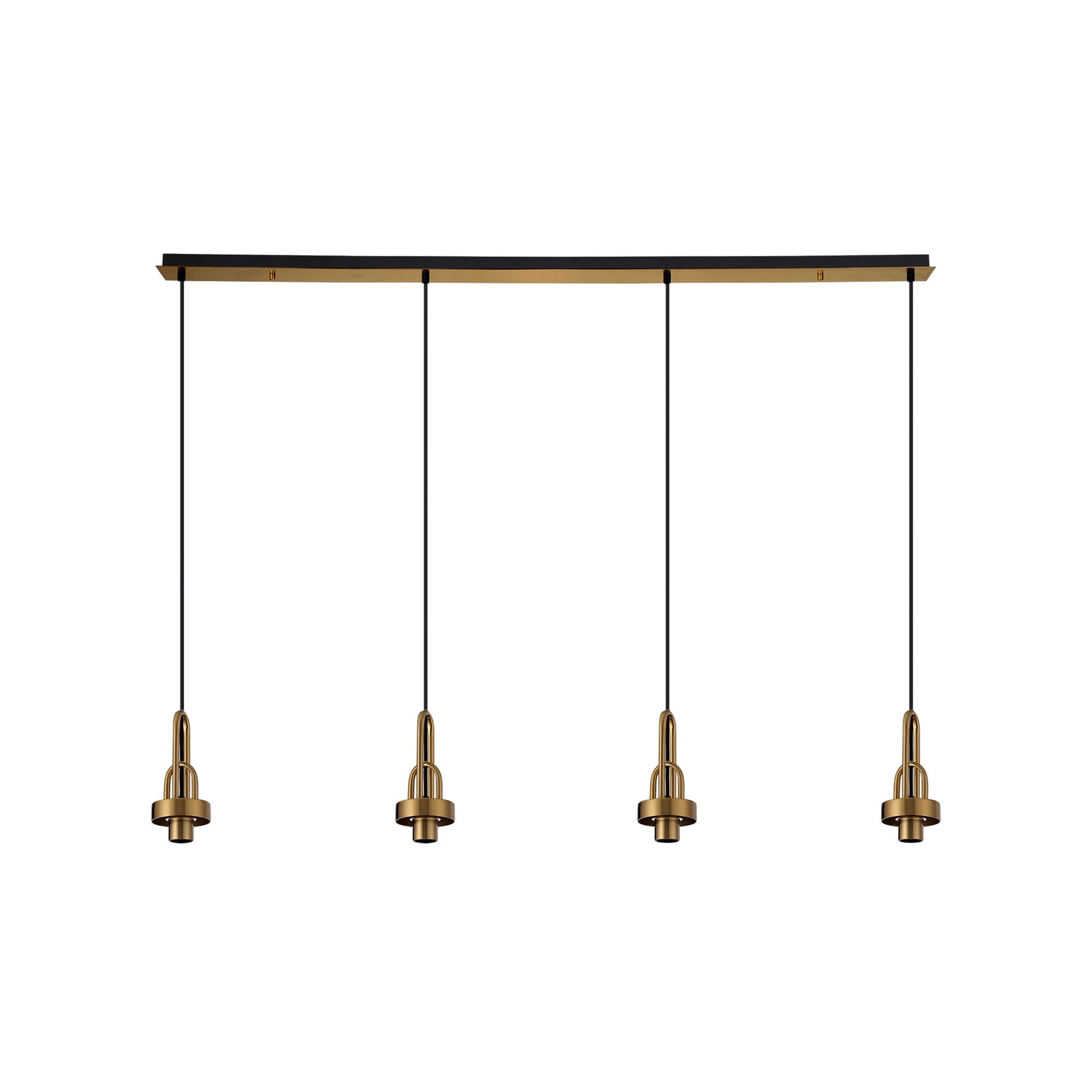 Fabula Springfield 4 Light Linear Suspension Kit - Brass Gold - Frame Only