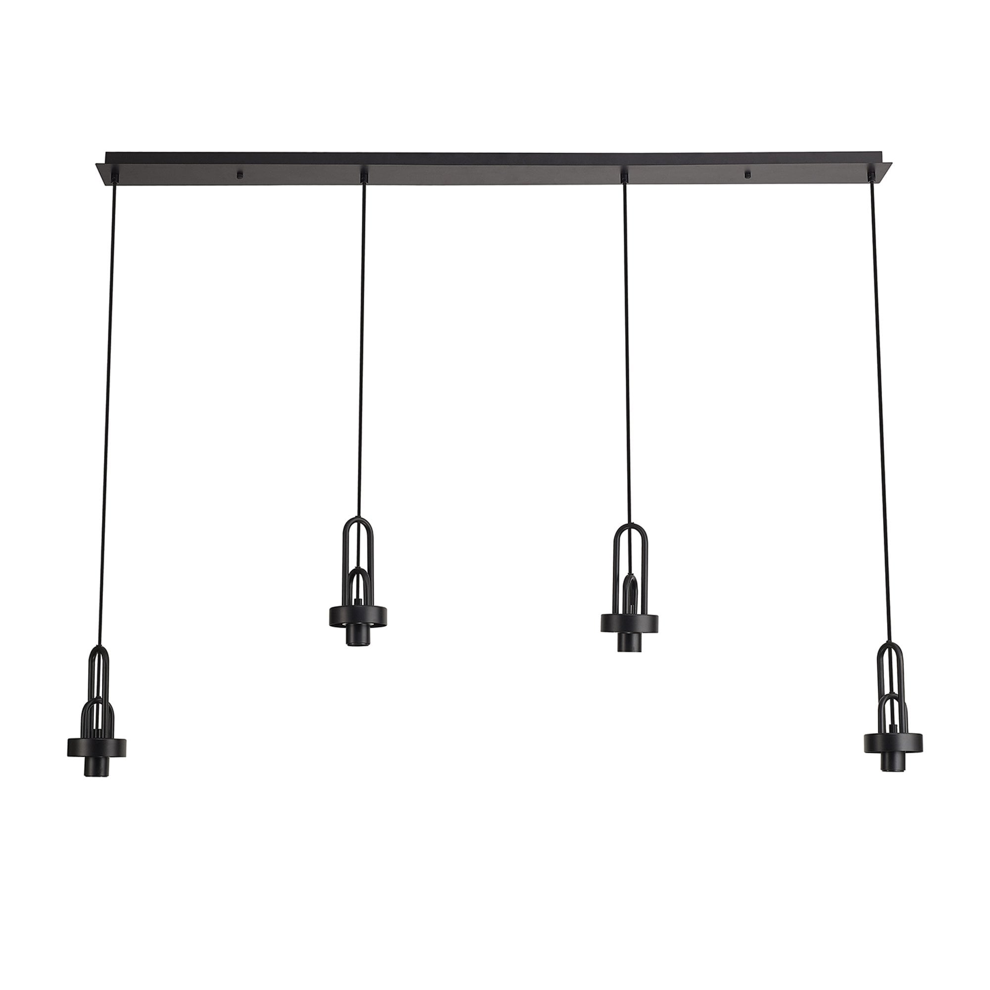 Fabula Springfield 4 Light Linear Suspension Kit - Matt Black - Frame Only