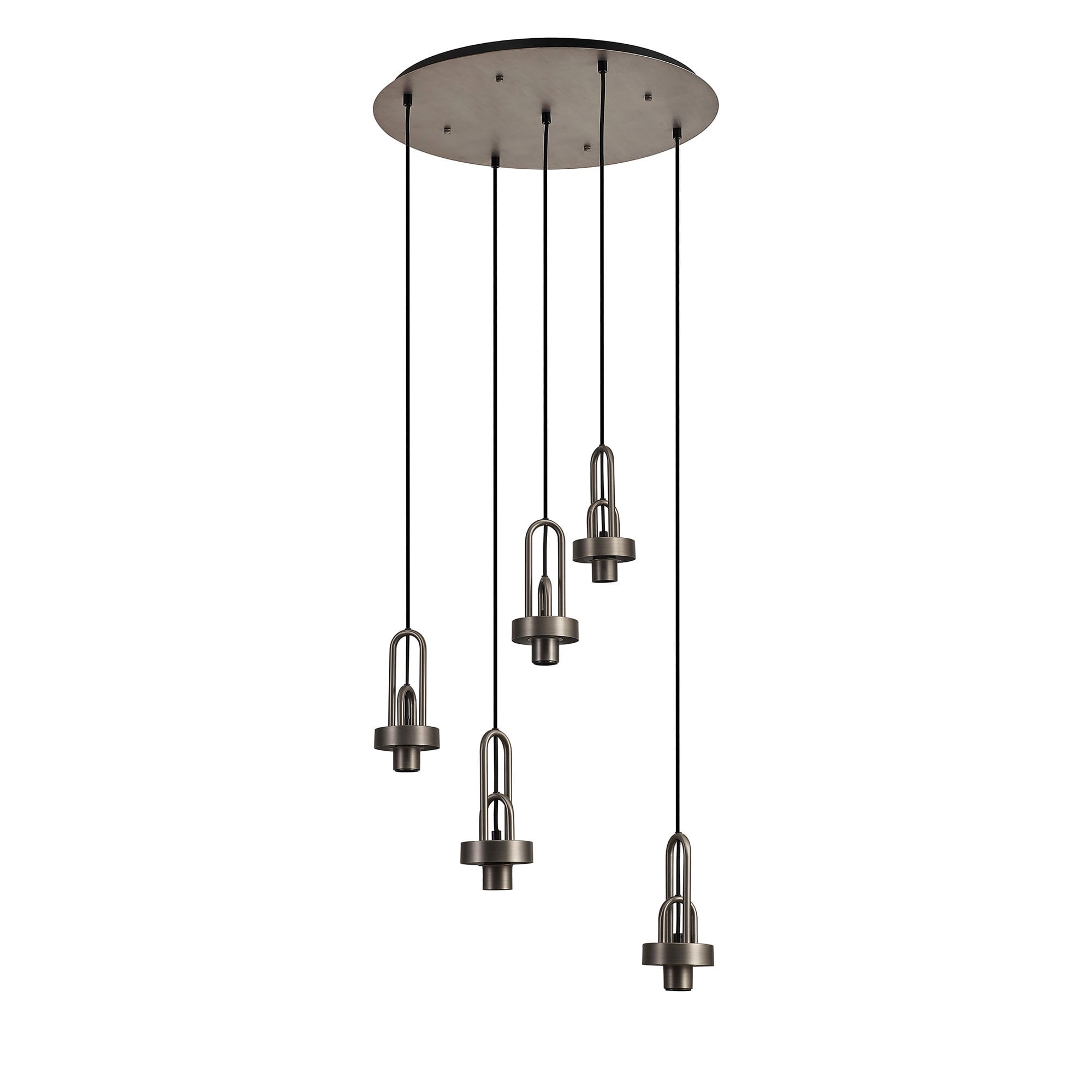 Fabula Springfield 5 Light Round Suspension Kit - Antique Silver - Frame Only