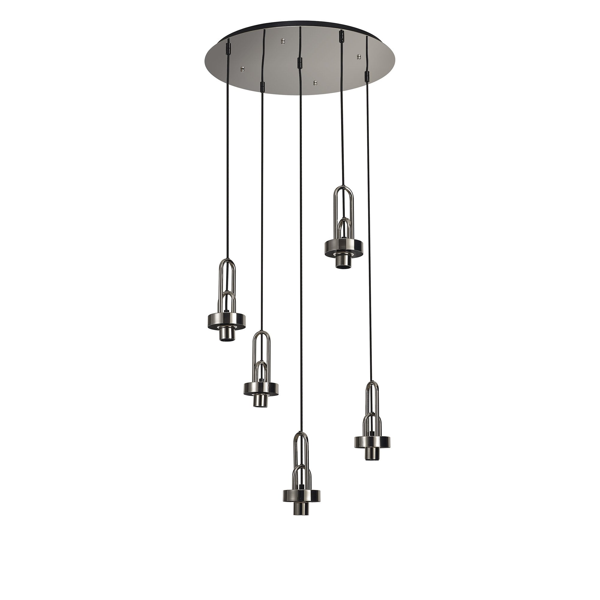 Fabula Springfield 5 Light Round Suspension Kit - Polished Nickel - Frame Only