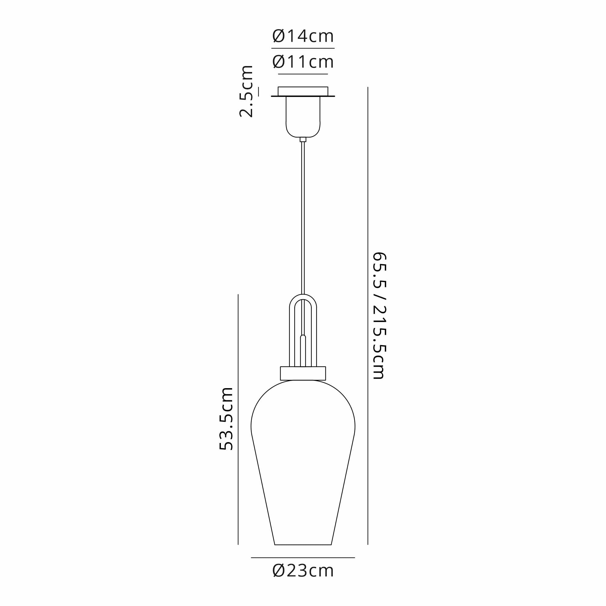 Fabula Springfield Single Pendant - 23cm Pear Glass Shade - Copper & Copper Fade Glass