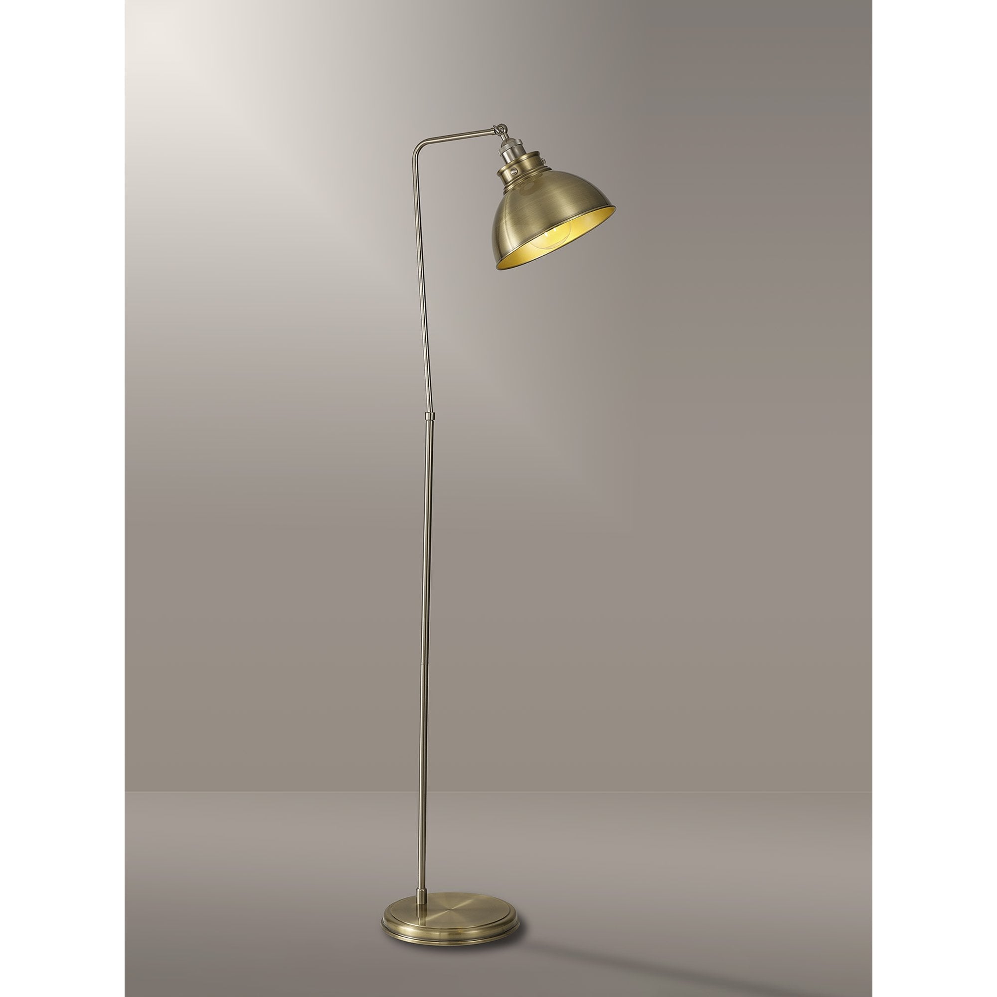 Fabula Sunnyside Adjustable Floor Lamp - Satin Nickel & Antique Brass