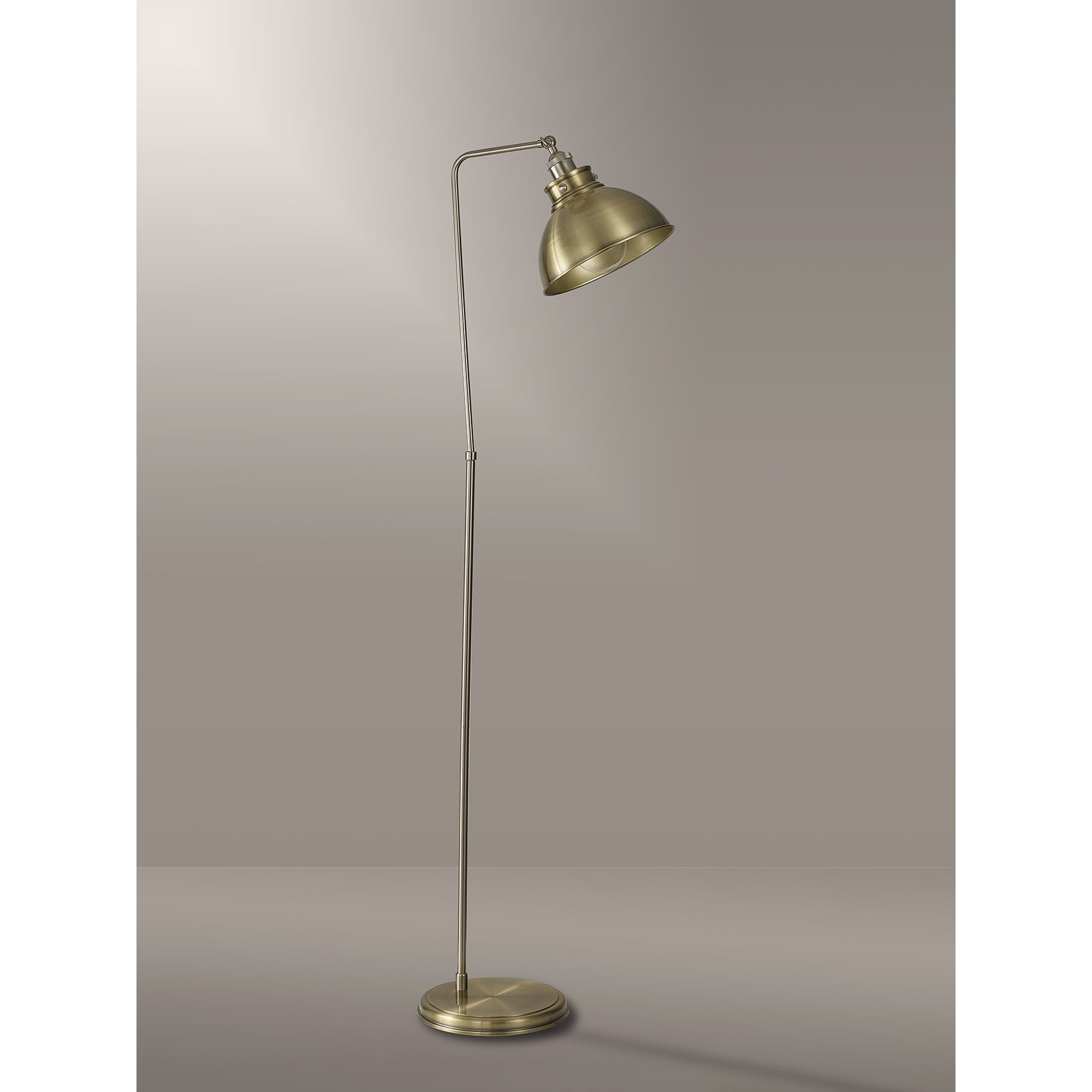 Fabula Sunnyside Adjustable Floor Lamp - Satin Nickel & Antique Brass