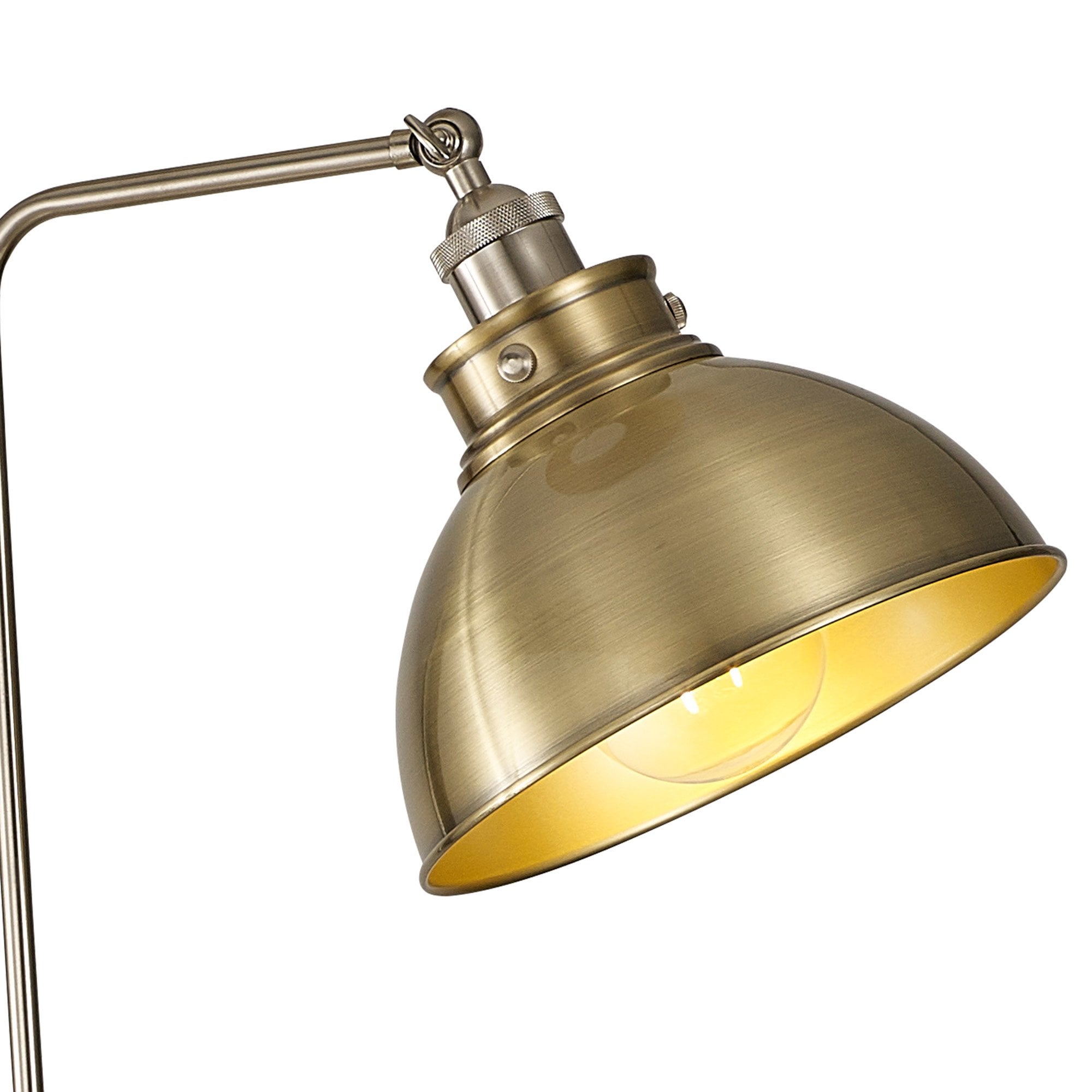 Fabula Sunnyside Adjustable Floor Lamp - Satin Nickel & Antique Brass