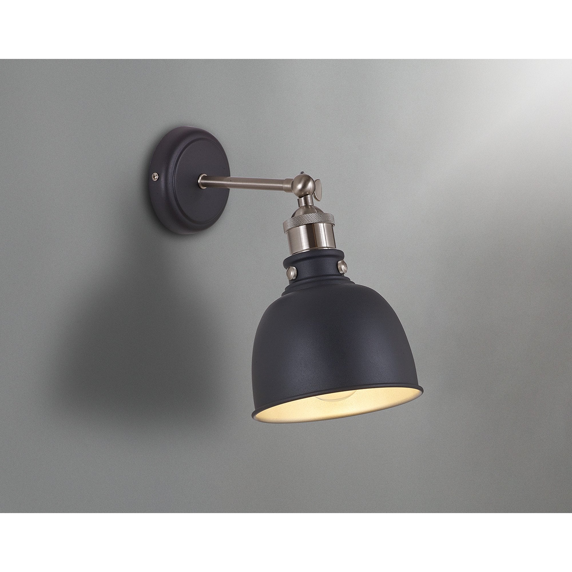 Fabula Sunnyside Adjustable Wall Lamp - Graphite & Satin Nickel