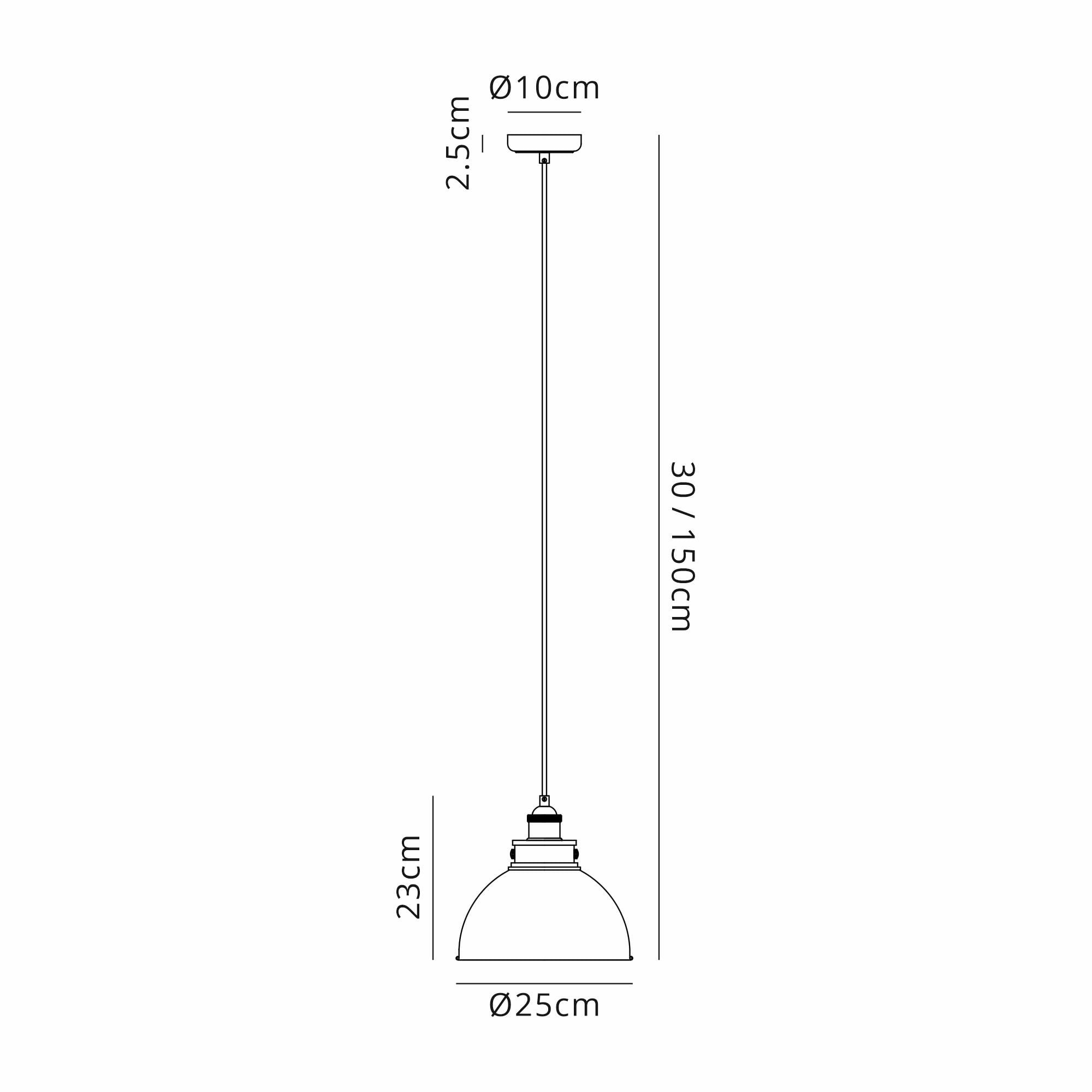 Fabula Sunnyside Medium Pendant - Graphite & Satin Nickel
