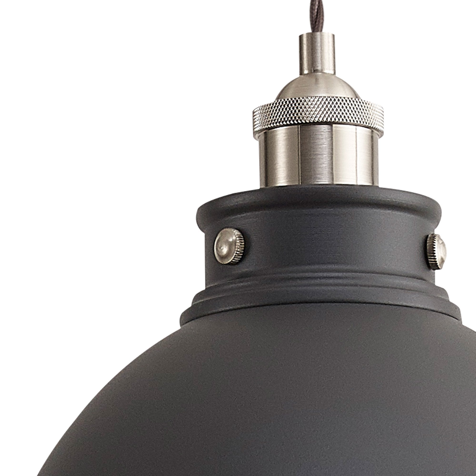 Fabula Sunnyside Medium Pendant - Graphite & Satin Nickel