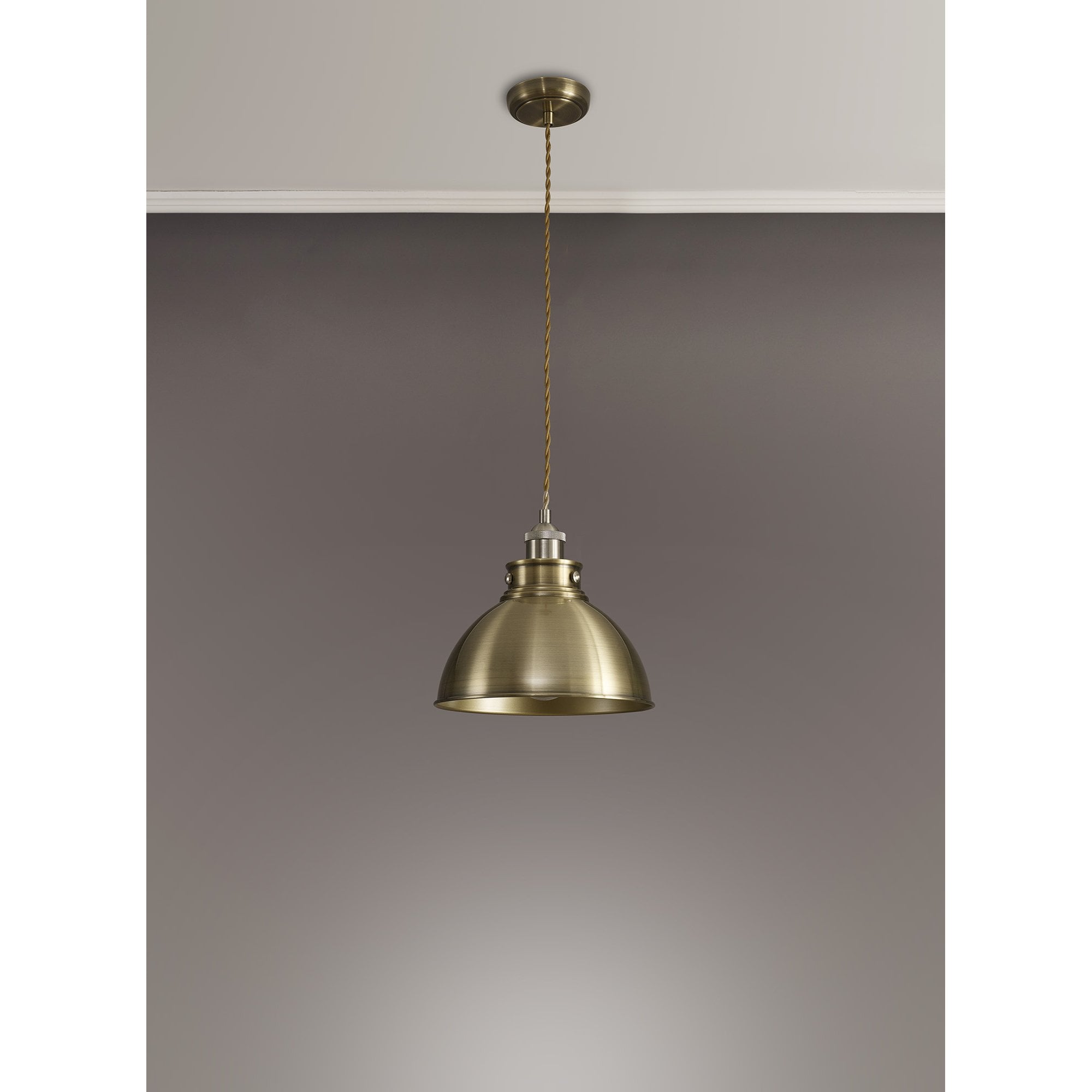 Fabula Sunnyside Medium Pendant - Satin Nickel & Antique Brass
