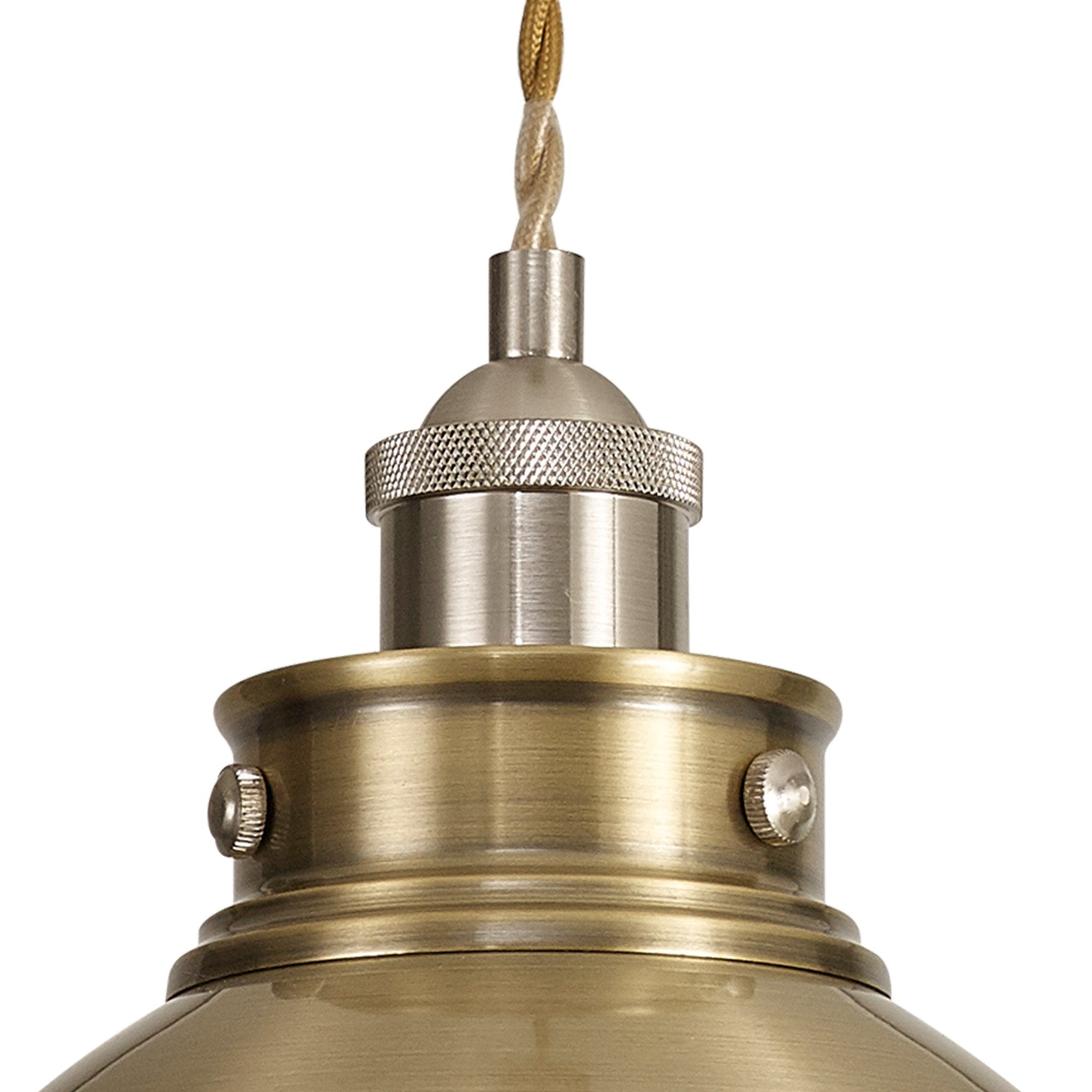 Fabula Sunnyside Medium Pendant - Satin Nickel & Antique Brass
