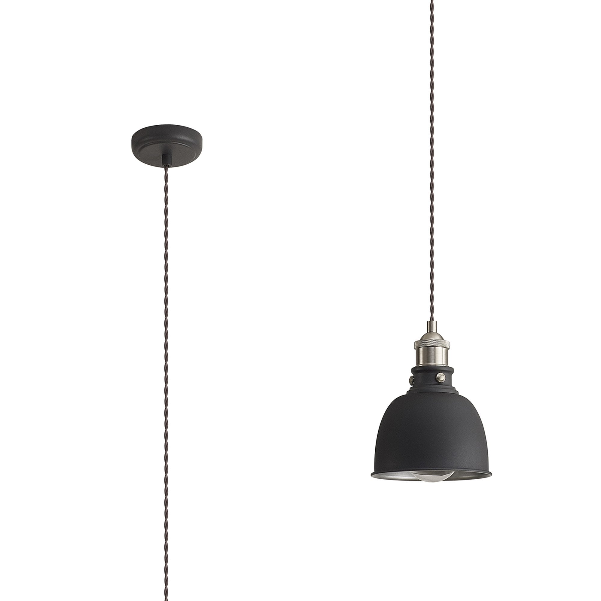 Fabula Sunnyside Small Pendant - Graphite & Satin Nickel
