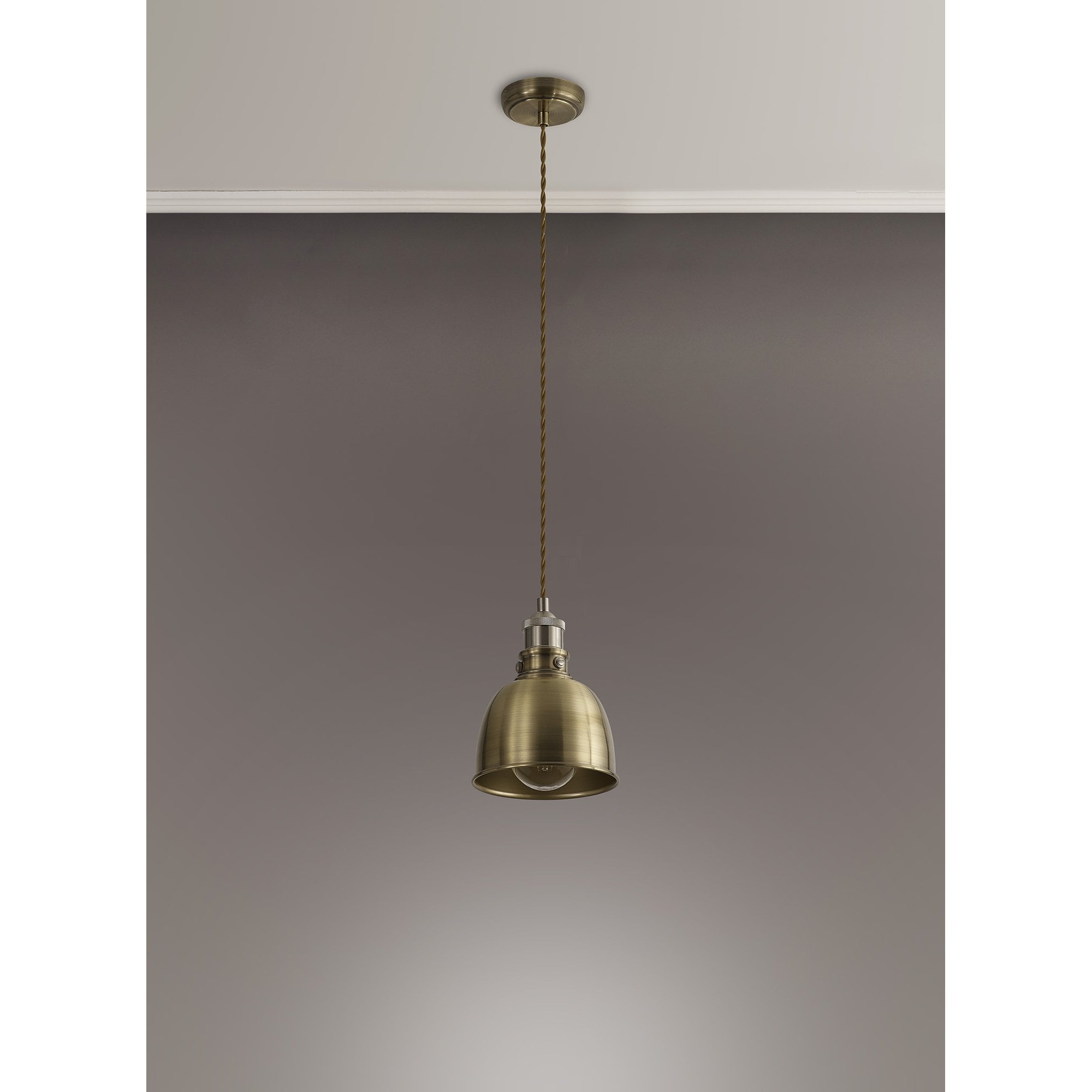 Fabula Sunnyside Small Pendant - Satin Nickel & Antique Brass