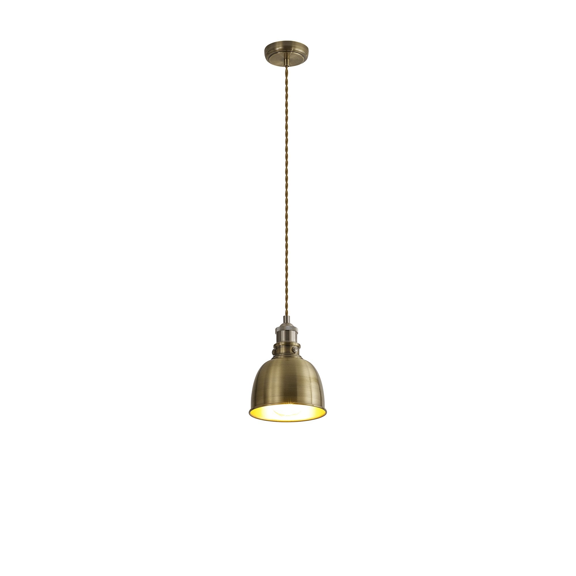 Fabula Sunnyside Small Pendant - Satin Nickel & Antique Brass
