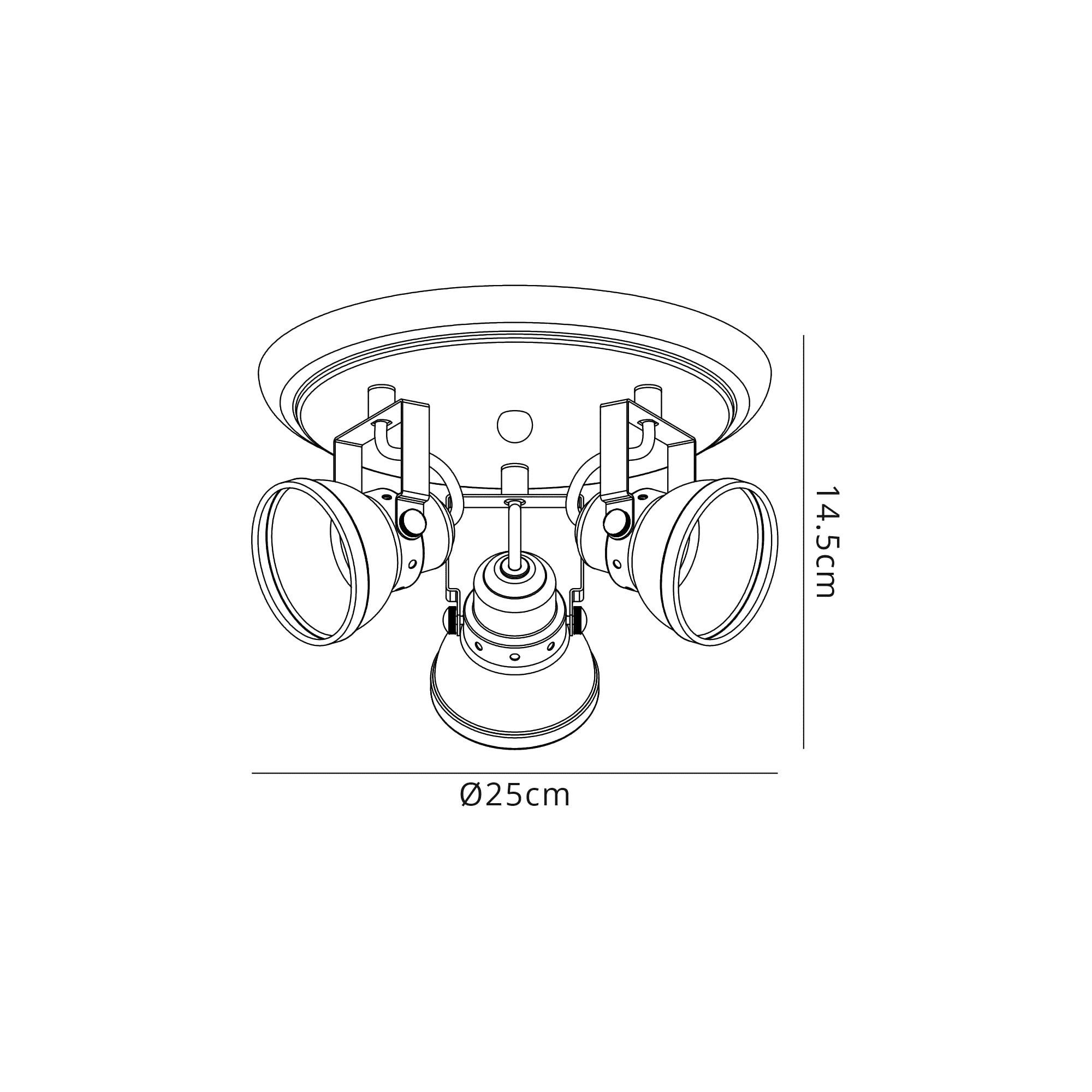 Fabula Thistle 3 Light Adjustable Round Spotlight - Matt Grey & Polished Chrome
