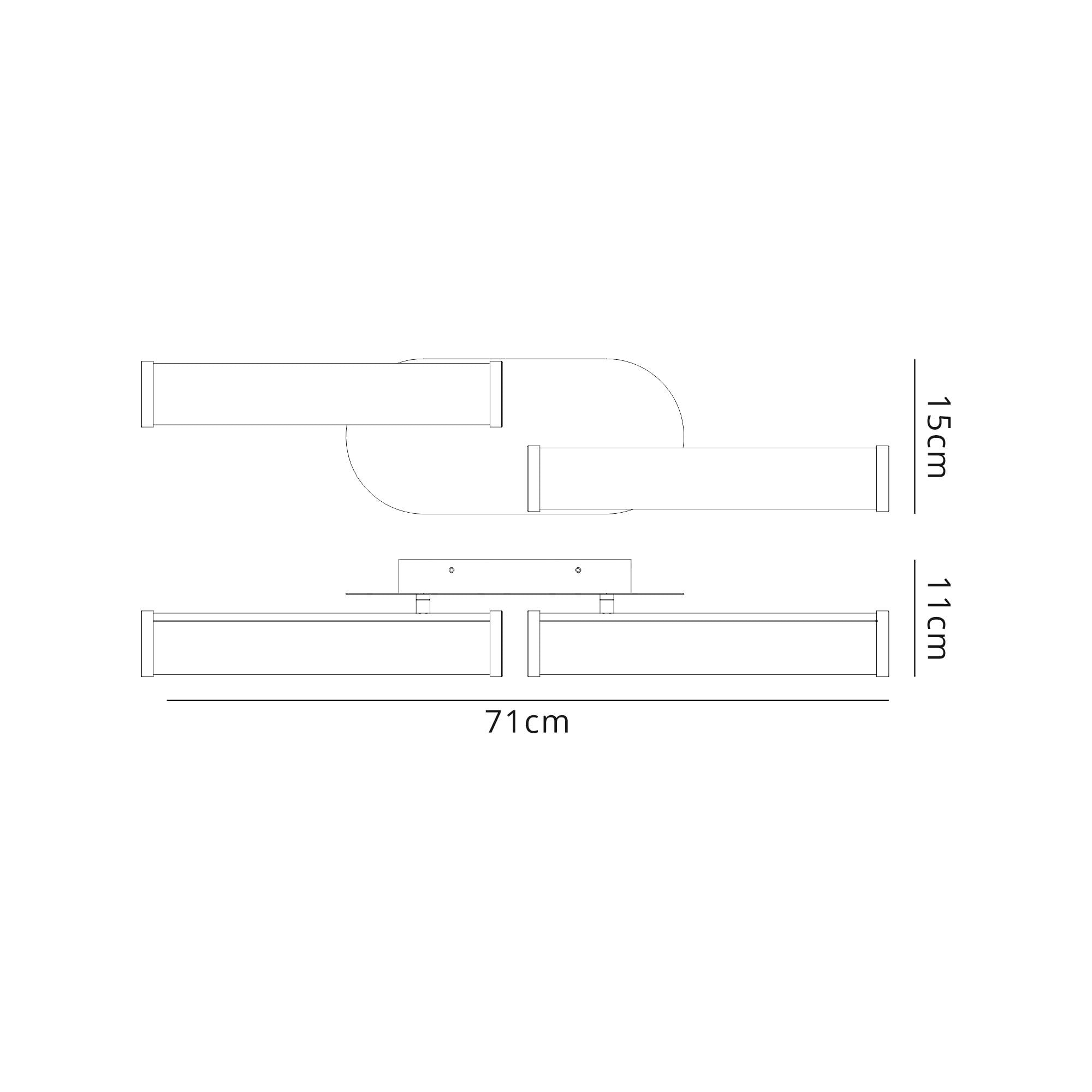 Fabula Torrington 2 Light Ceiling Light - Sand Black - IP44