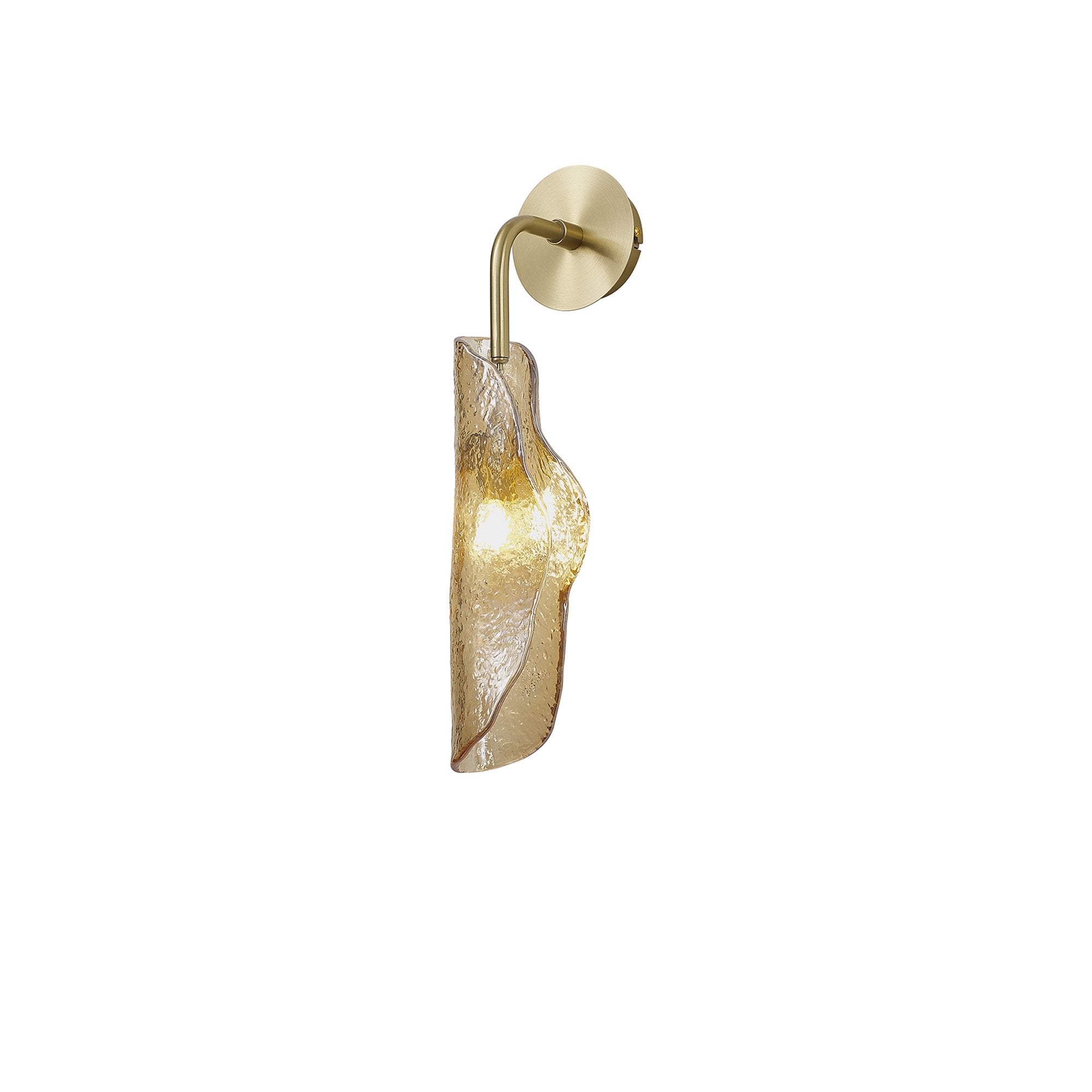 Fabula Treetops Single Wall Light - Brass & Cognac Glass