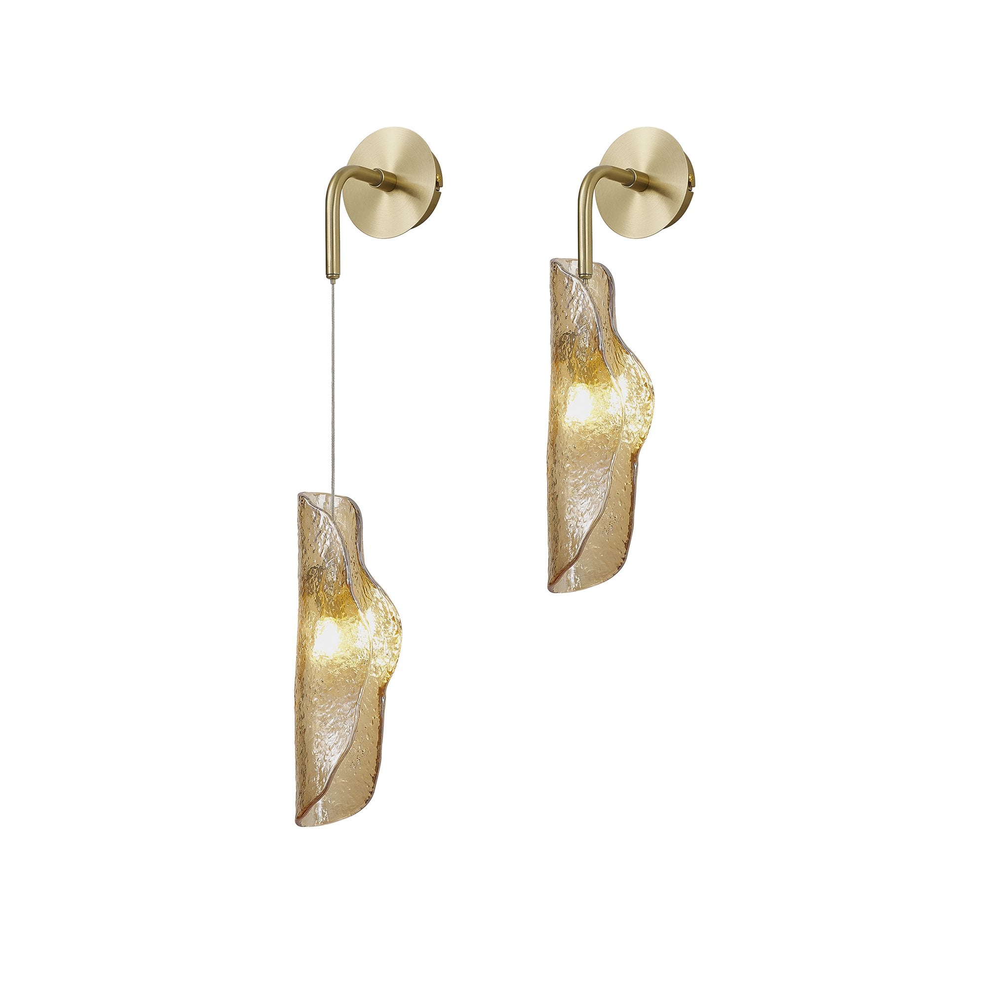 Fabula Treetops Single Wall Light - Brass & Cognac Glass