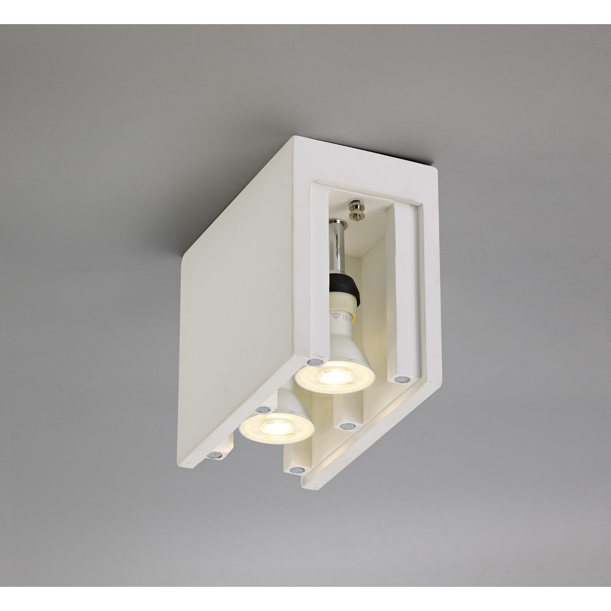 Fabula Trevose 2 Light Rectangular Ceiling Spot Light - White Paintable Gypsum