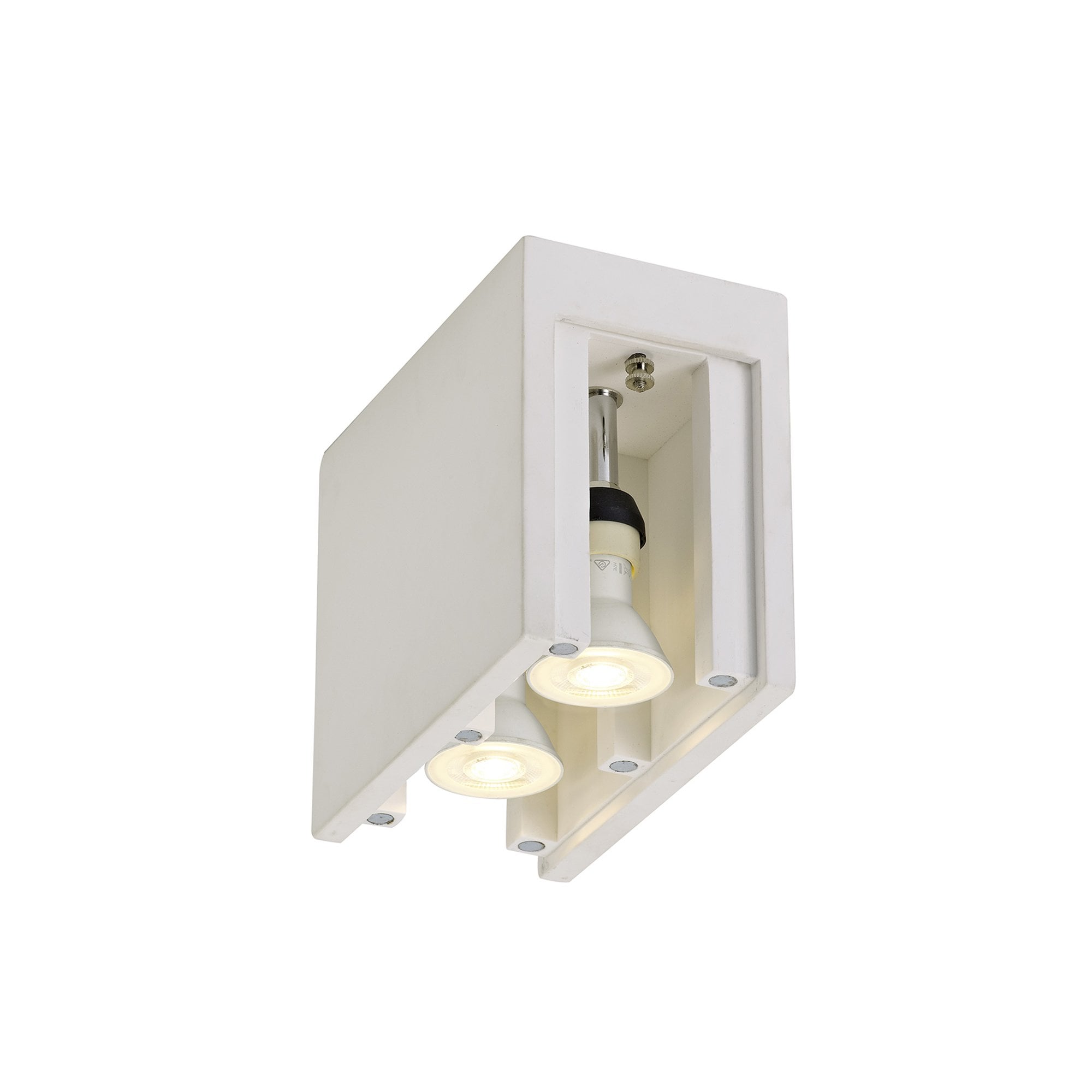 Fabula Trevose 2 Light Rectangular Ceiling Spot Light - White Paintable Gypsum