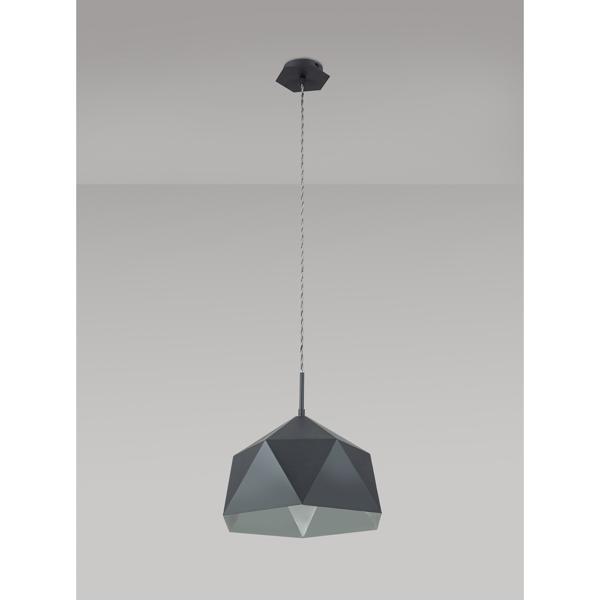 Fabula Winchester Single Pendant - Graphite & White Inner