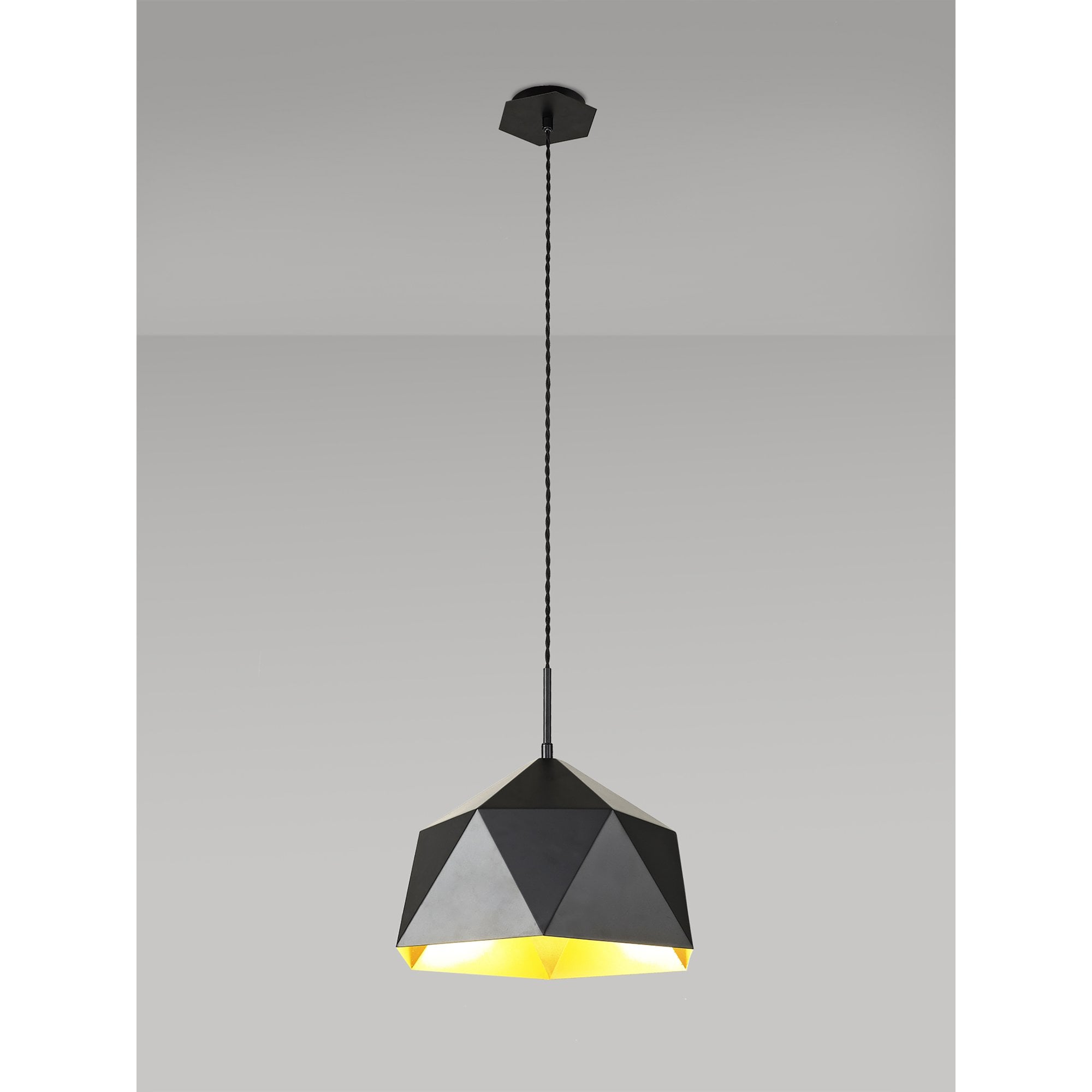 Fabula Winchester Single Pendant - Matt Black & Gold Inner