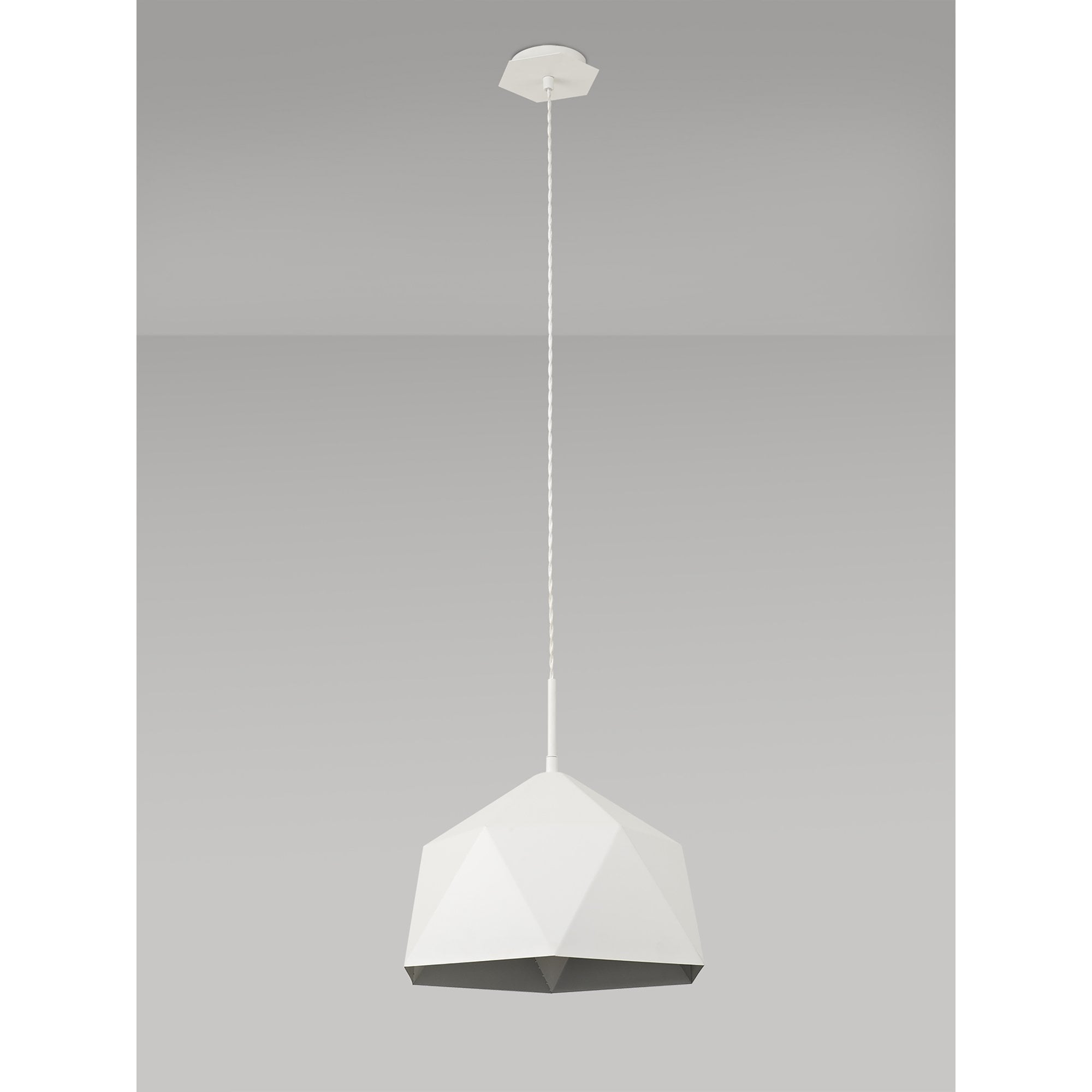 Fabula Winchester Single Pendant - White & Silver Inner