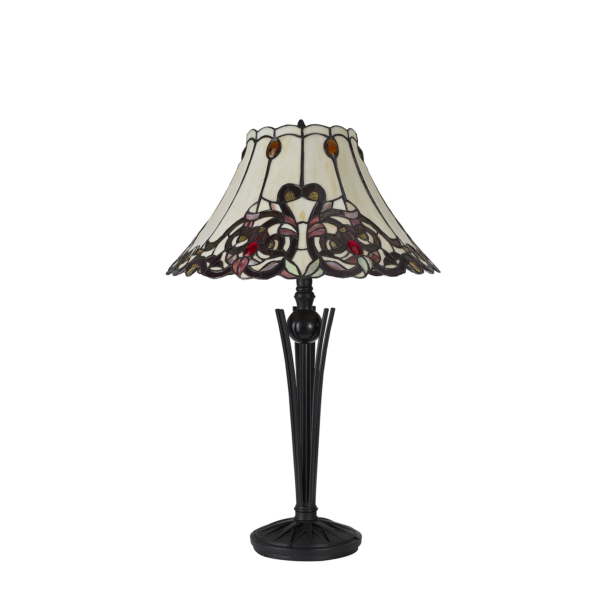 Fabula Woodbine 2 Light Tiffany Table Lamp - Red & Orange