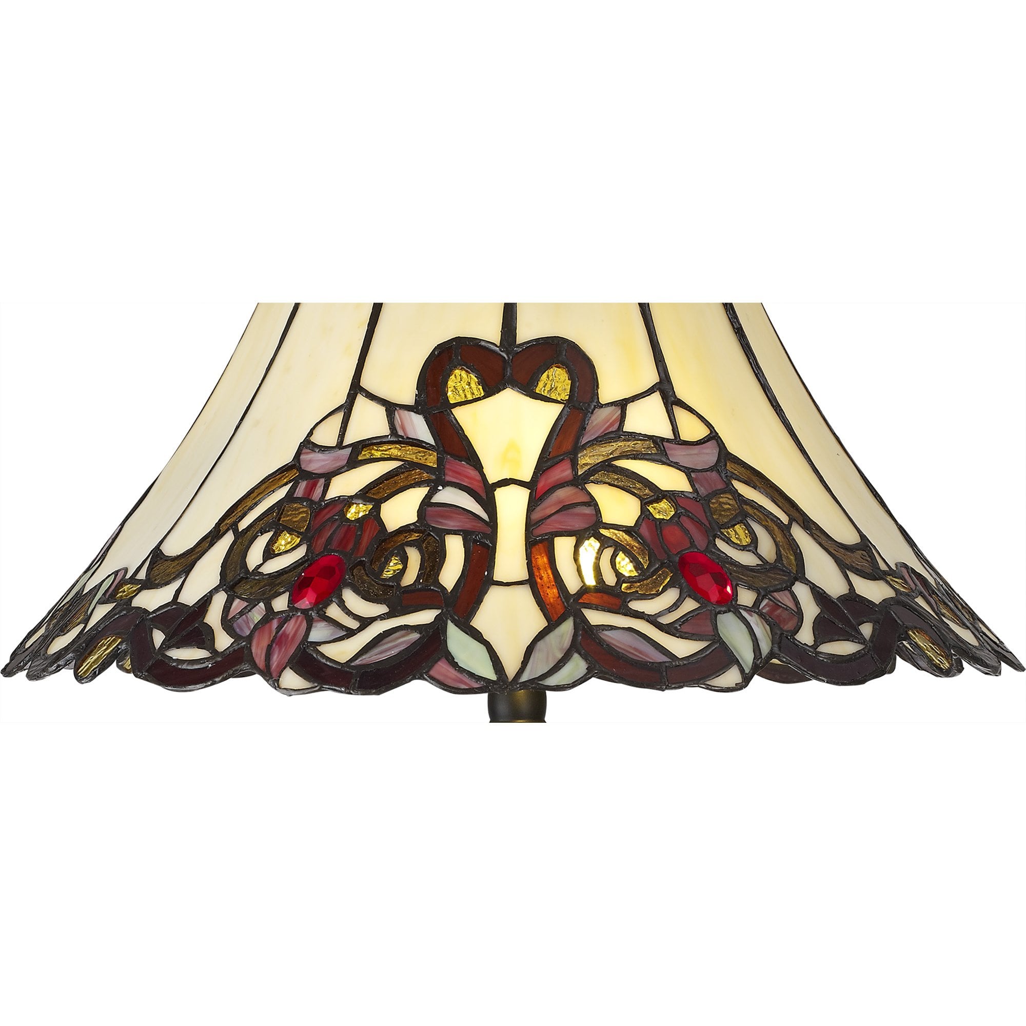 Fabula Woodbine 2 Light Tiffany Table Lamp - Red & Orange