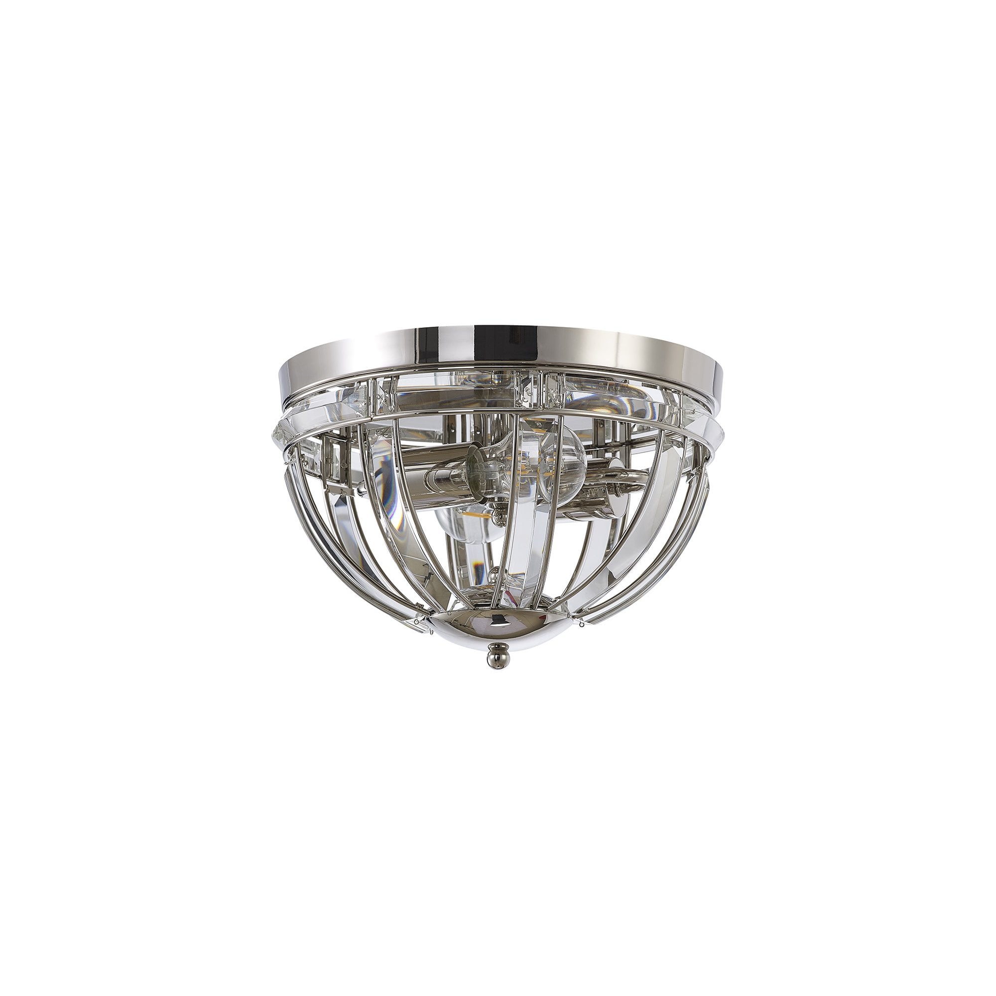 Fabula Woodford 2 Light Round Flush Light - Polished Nickel
