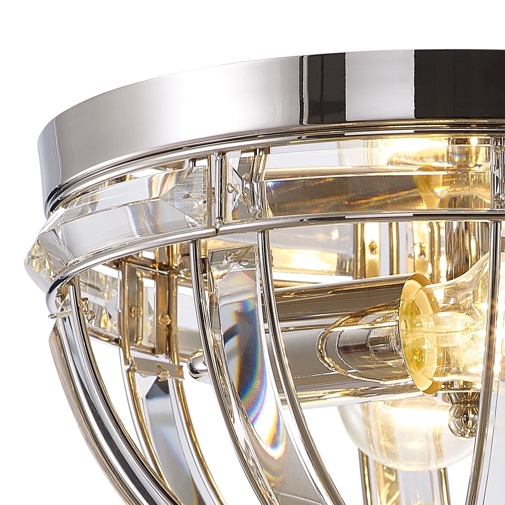 Fabula Woodford 2 Light Round Flush Light - Polished Nickel