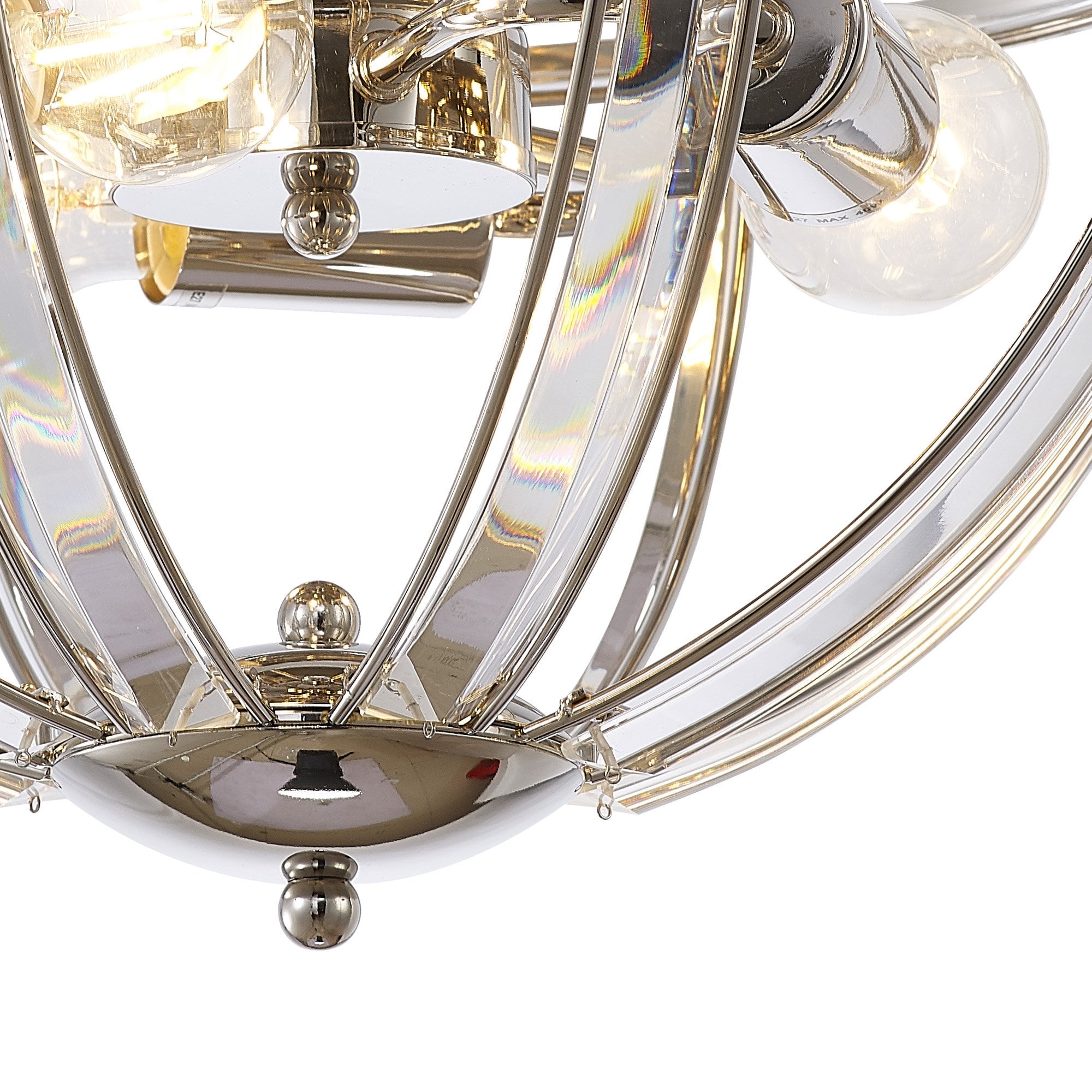 Fabula Woodford 3 Light Round Flush Light - Polished Nickel
