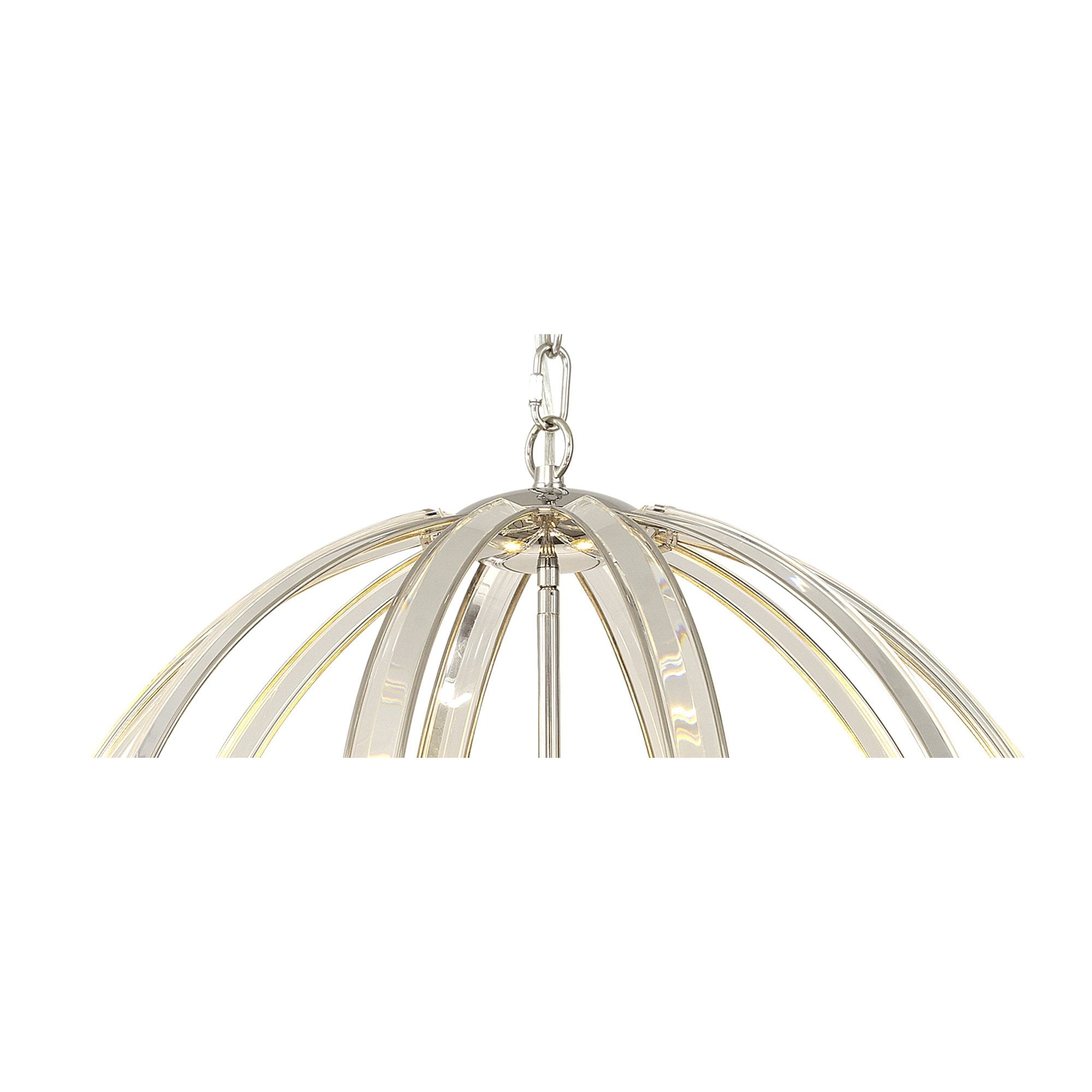 Fabula Woodford Large 6 Light Round Pendant - Polished Nickel