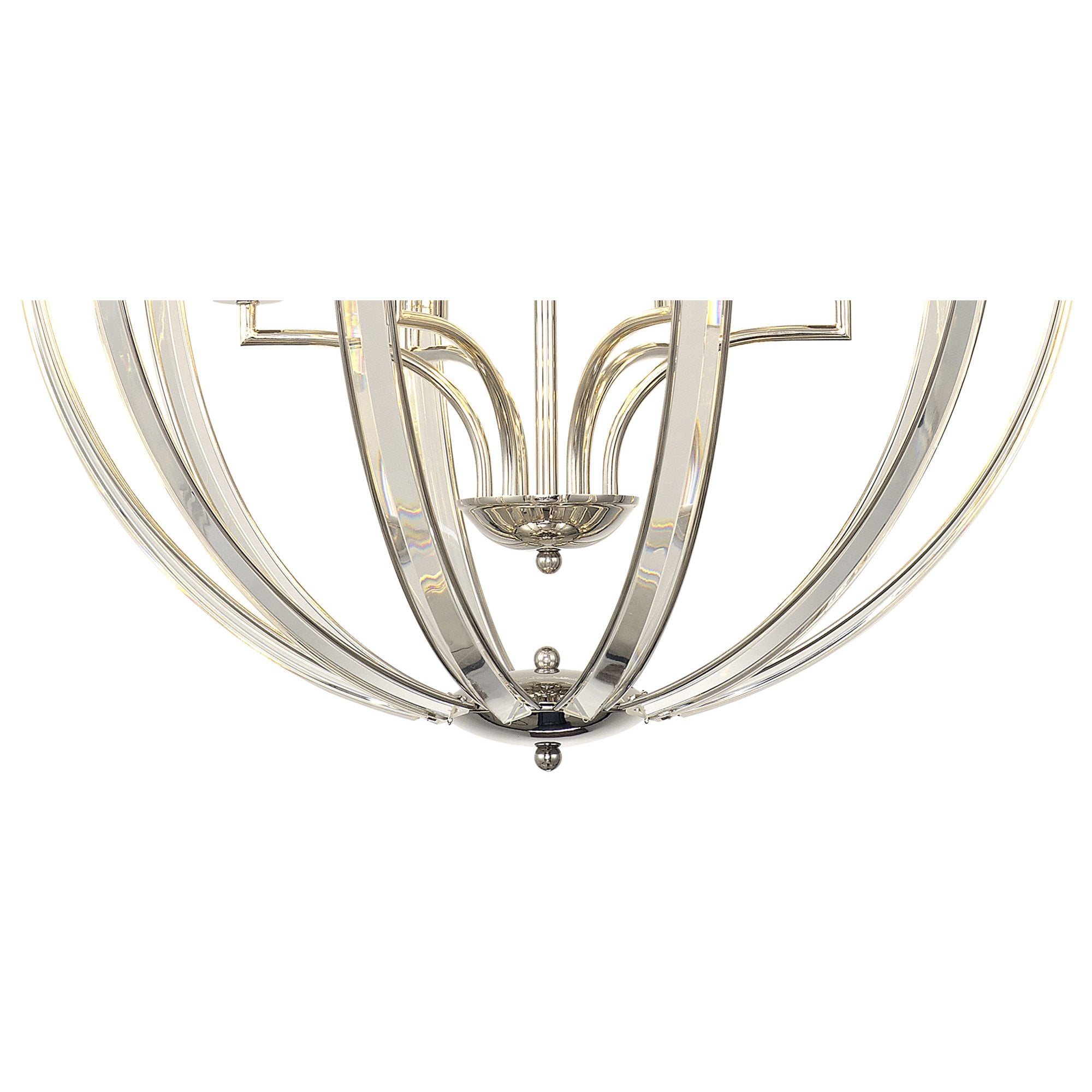 Fabula Woodford Large 6 Light Round Pendant - Polished Nickel