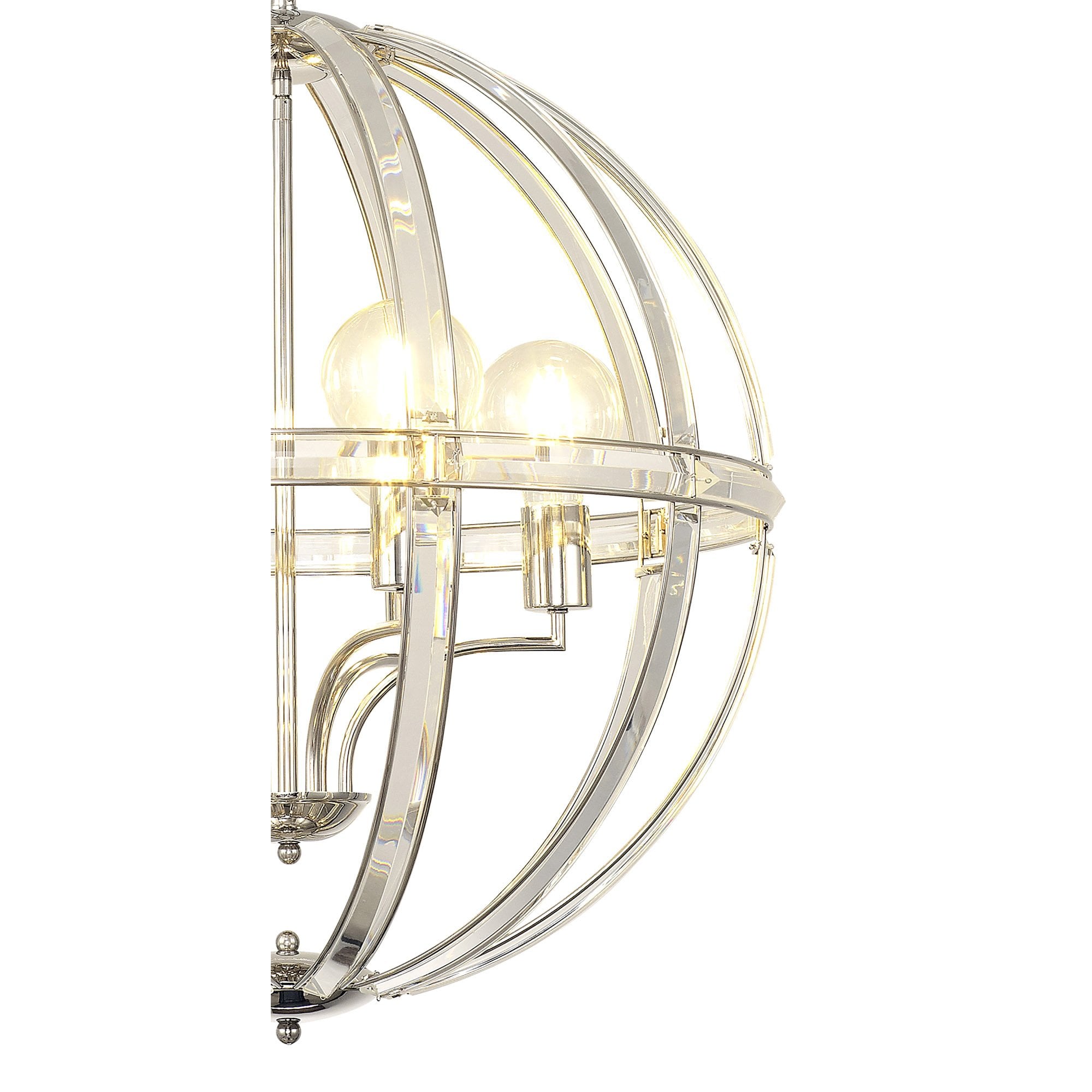 Fabula Woodford Large 6 Light Round Pendant - Polished Nickel