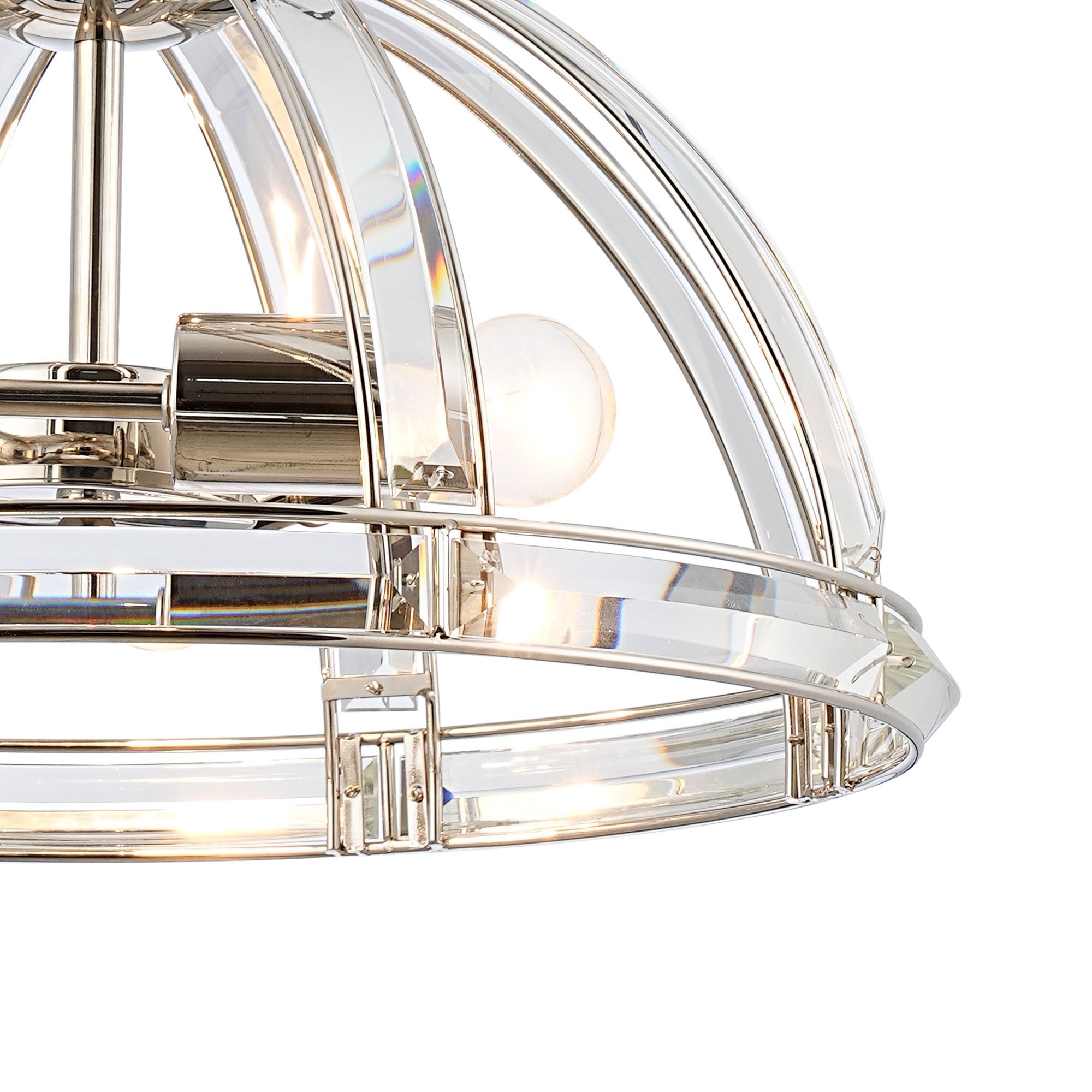 Fabula Woodford Medium 3 Light Dome Pendant - Polished Nickel