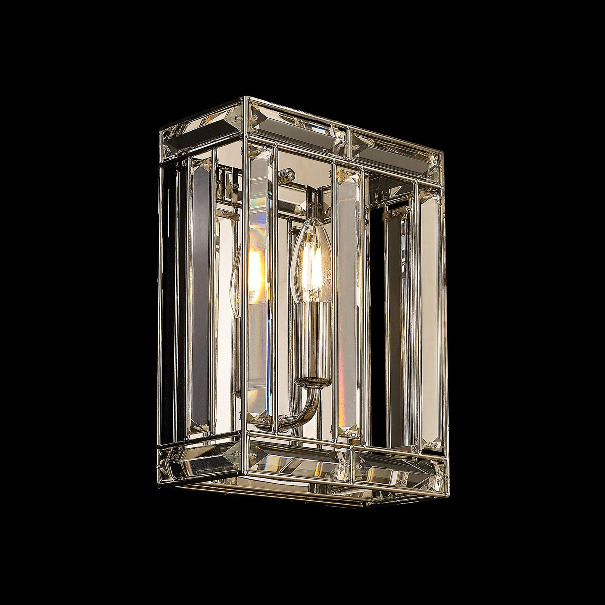 Fabula Woodford Single Square Wall Light - Polished Nickel