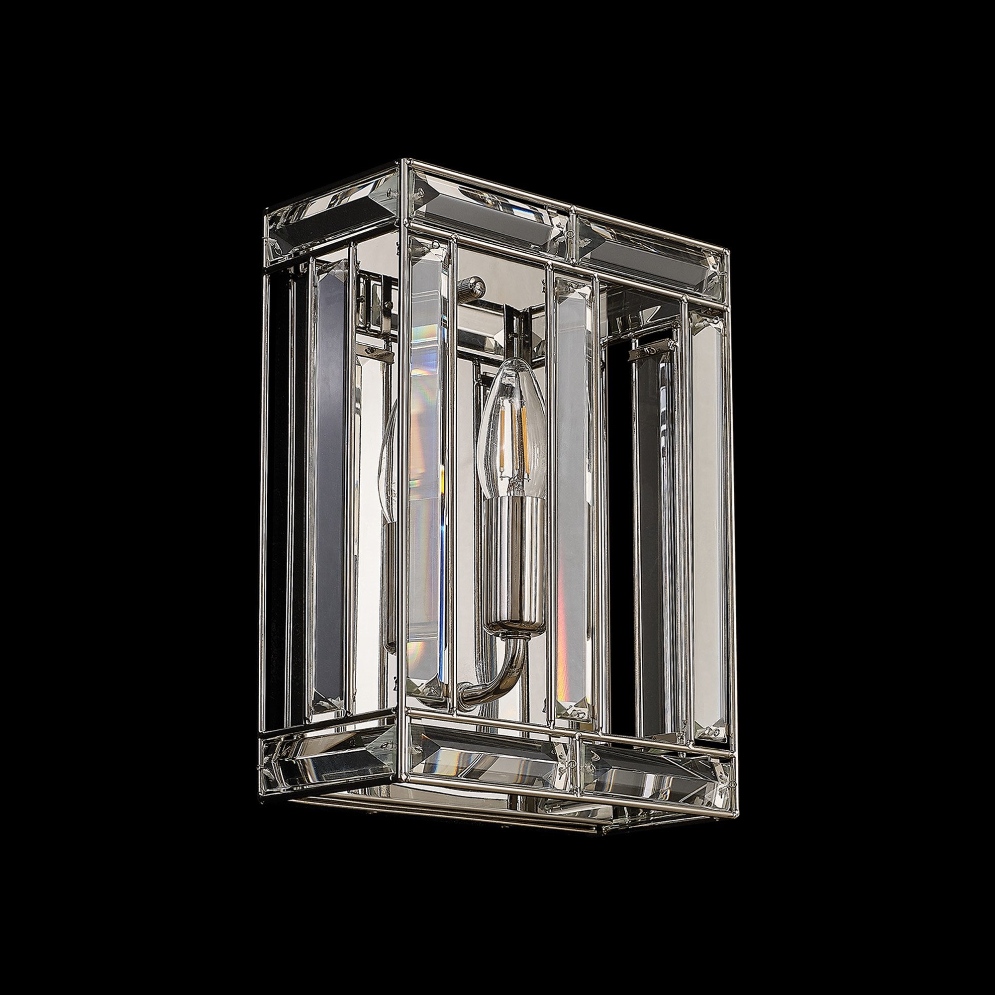Fabula Woodford Single Square Wall Light - Polished Nickel