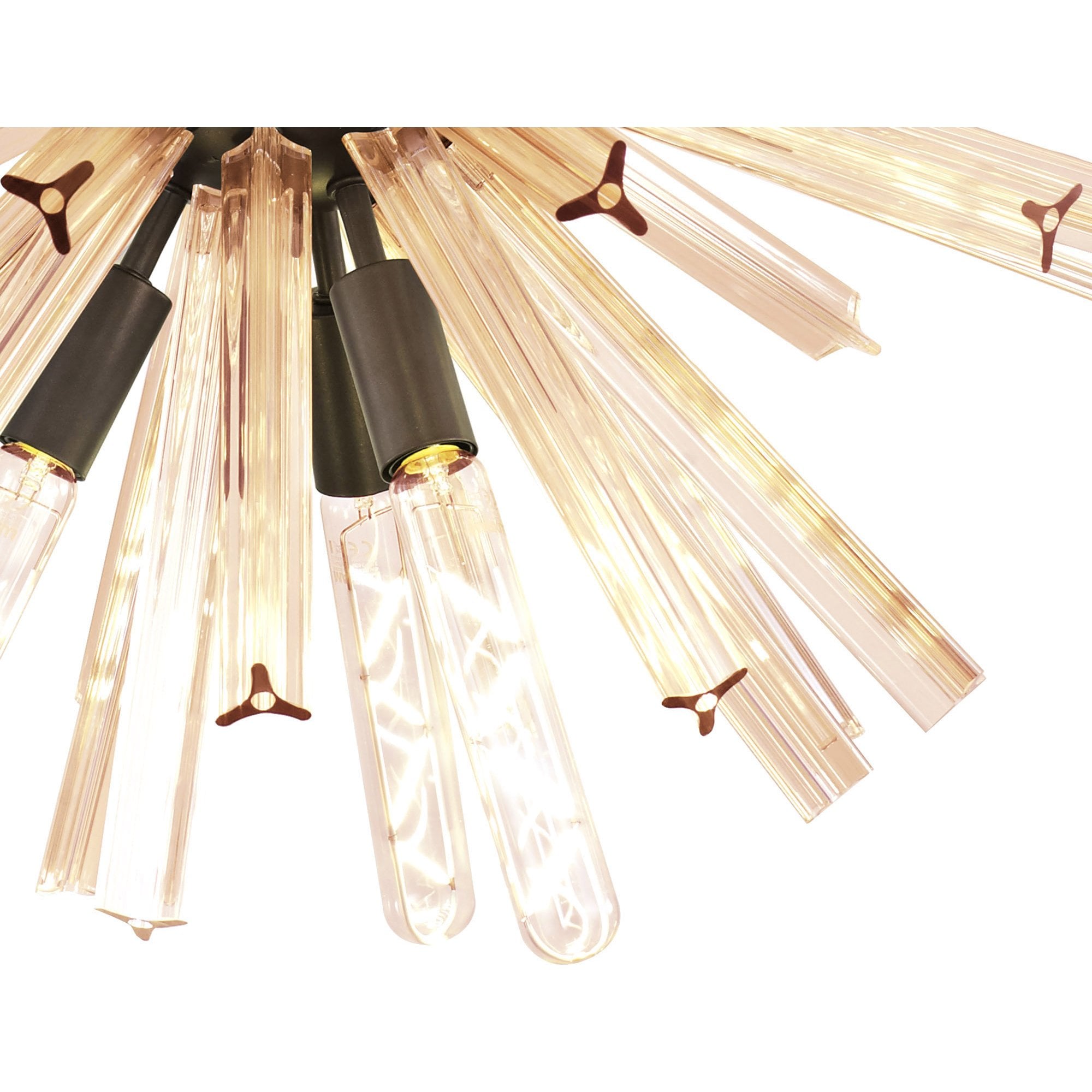 Fabula Wordworth 10 Light Round Pendant - Brown Oxide & Champagne Gold Glass