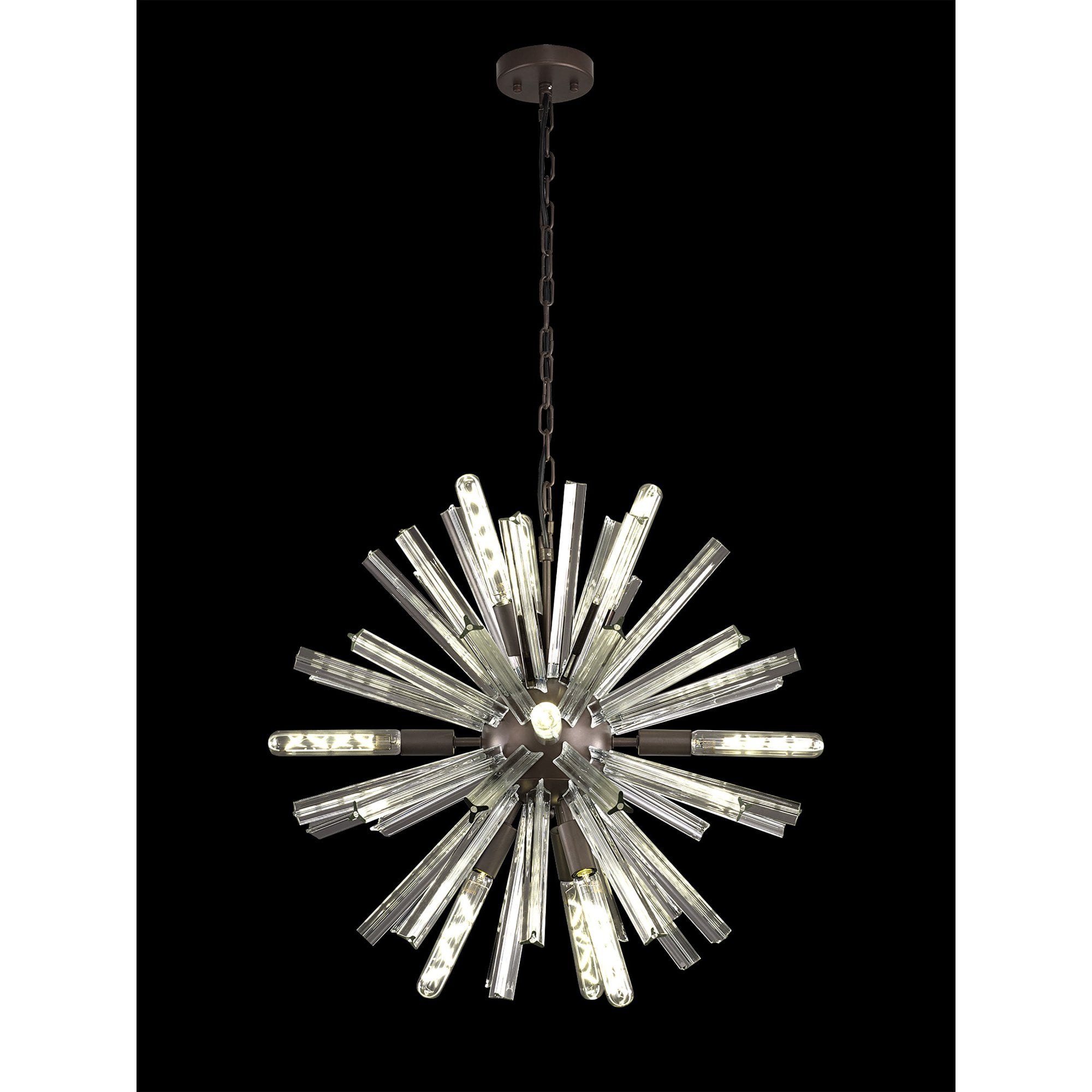 Fabula Wordworth 10 Light Round Pendant - Brown Oxide & Clear Glass