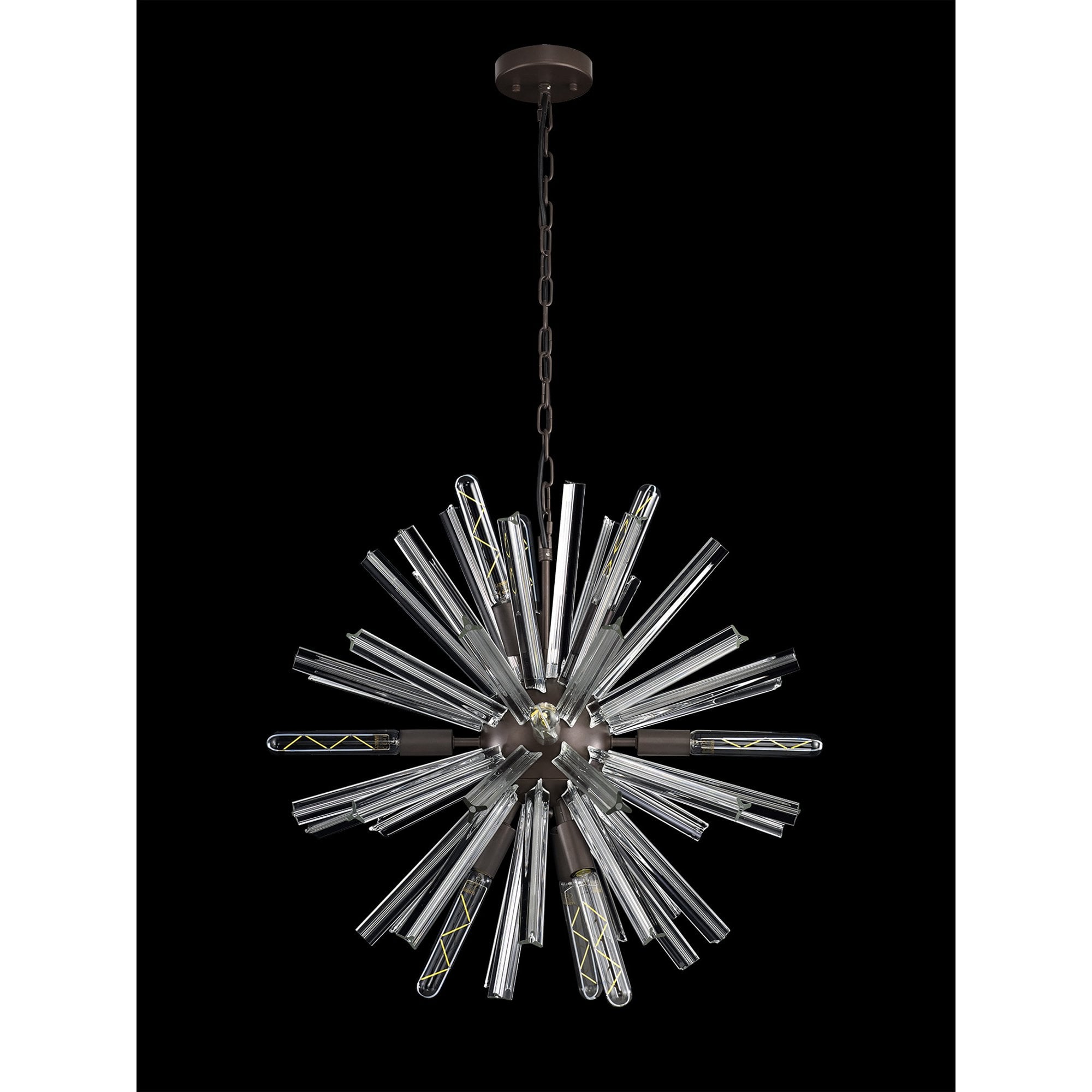 Fabula Wordworth 10 Light Round Pendant - Brown Oxide & Clear Glass